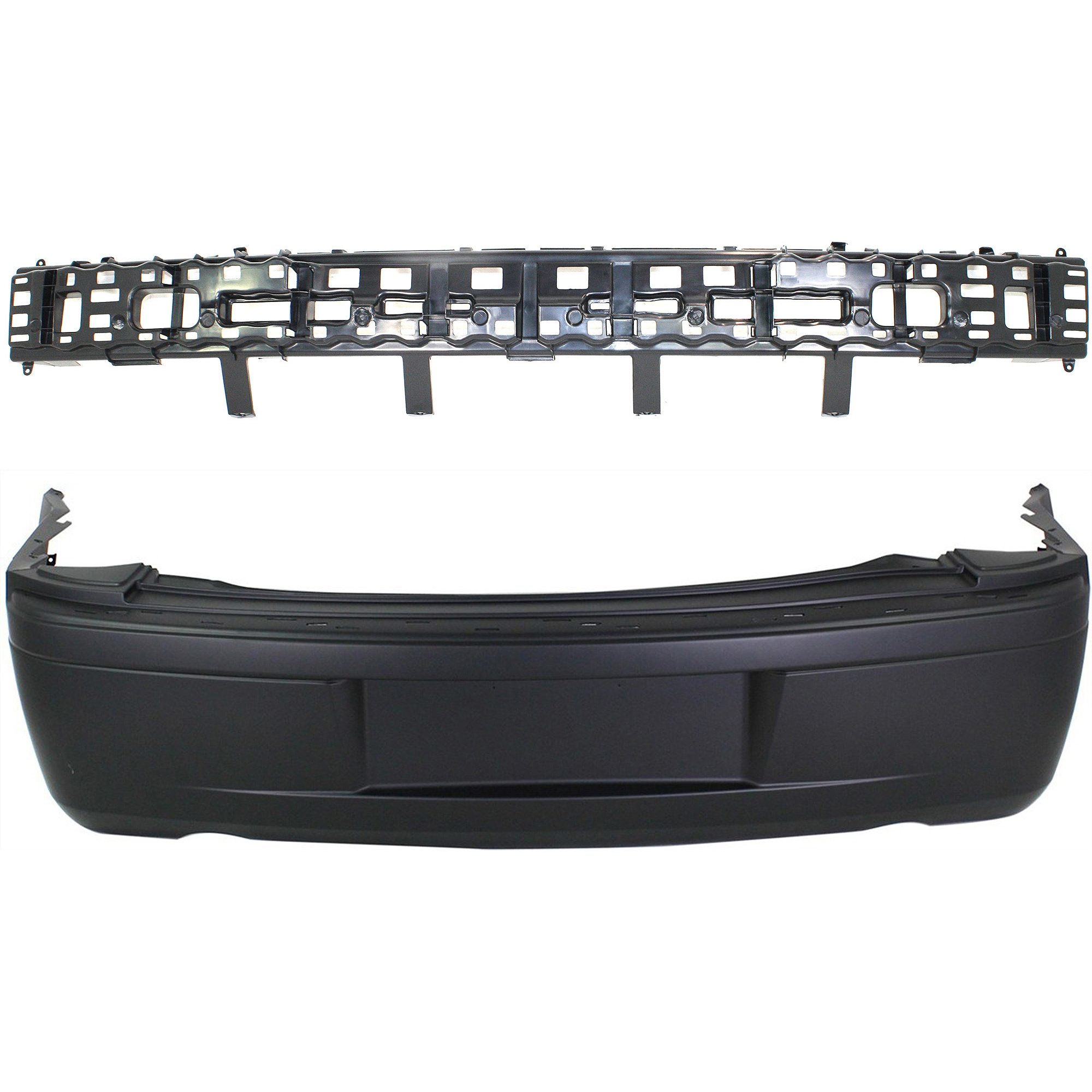 AM CHRYSLER 300-05-10 REAR BUMPER COVER 2 pc Kit Primed with Bumper Absorber SKU KIT 050225-14 Partslink CH1100322 CH1170119 OEM 4805779AD 4806257AA