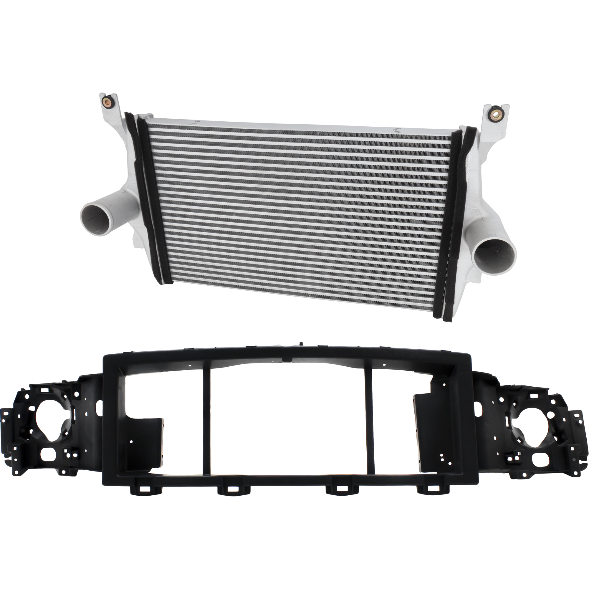 AM F 450 SUPER DUTY F 550 SUPER DUTY 99-03 INTERCOOLER 2 pc Kit 8 Cyl 7.3L Eng. with Header Panel SKU KIT 050225-156 Partslink FO3012100 FO1221115 OEM 2C3Z6K775AA F81Z8A284AA