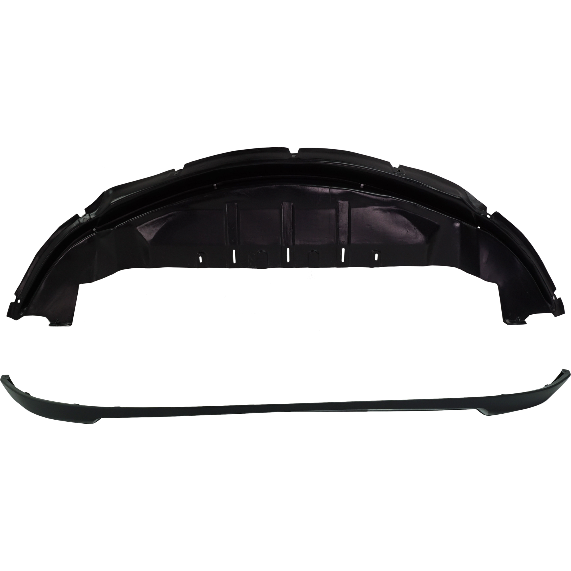 AM TAURUS 10-12 FRONT VALANCE 2 pc Kit Plastic Textured with Engine Splash Shield SKU KIT 050225-167 Partslink FO1095231C FO1228116 OEM AG1Z17D957CC AG1Z8327A