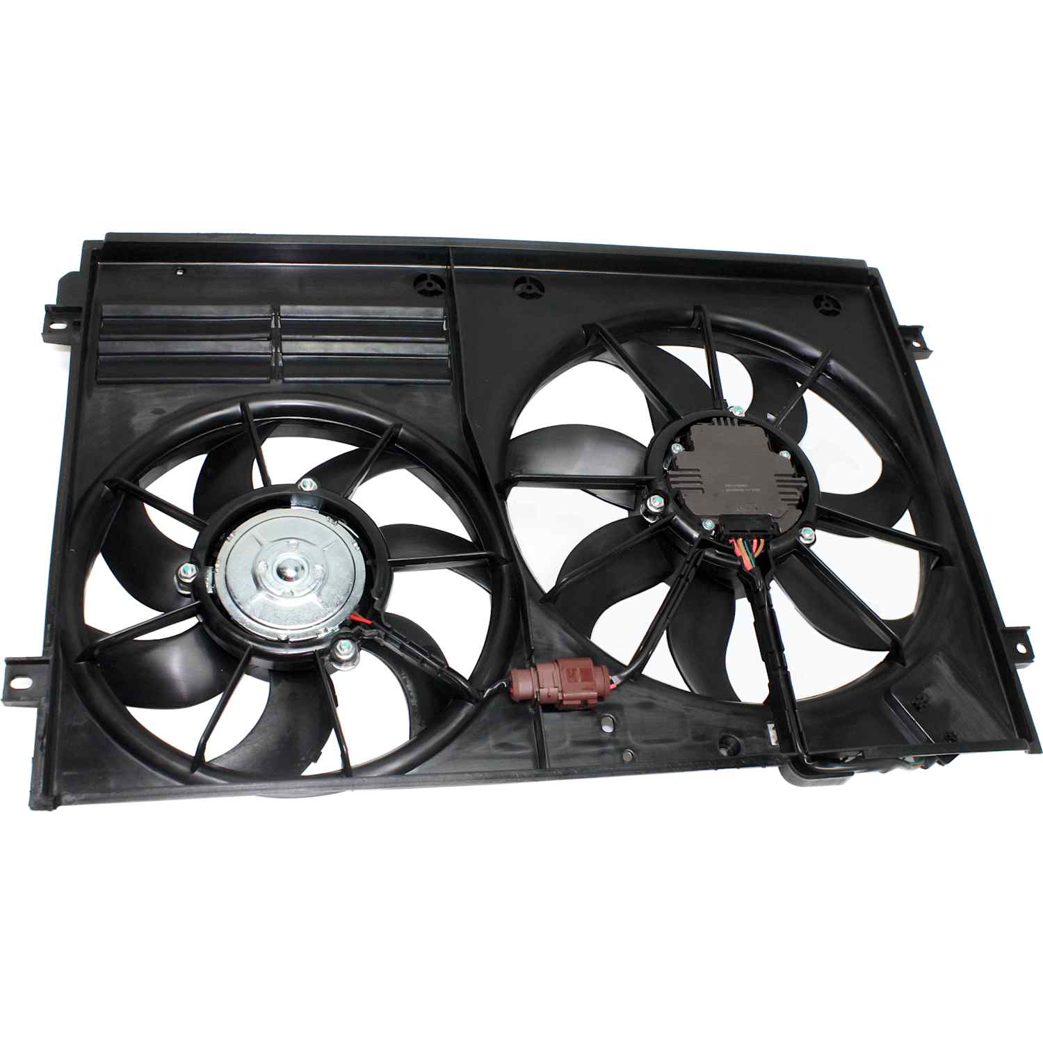 AM EOS 07-16 JETTA 06-14 RADIATOR FAN ASSEMBLY 2 pc Kit Dual Fan with Louver Type and Radiator SKU KIT 050225-170 Partslink VW3117106 VW3010149 OEM 1K0121205AJ PFM 1K0959455ET 1K