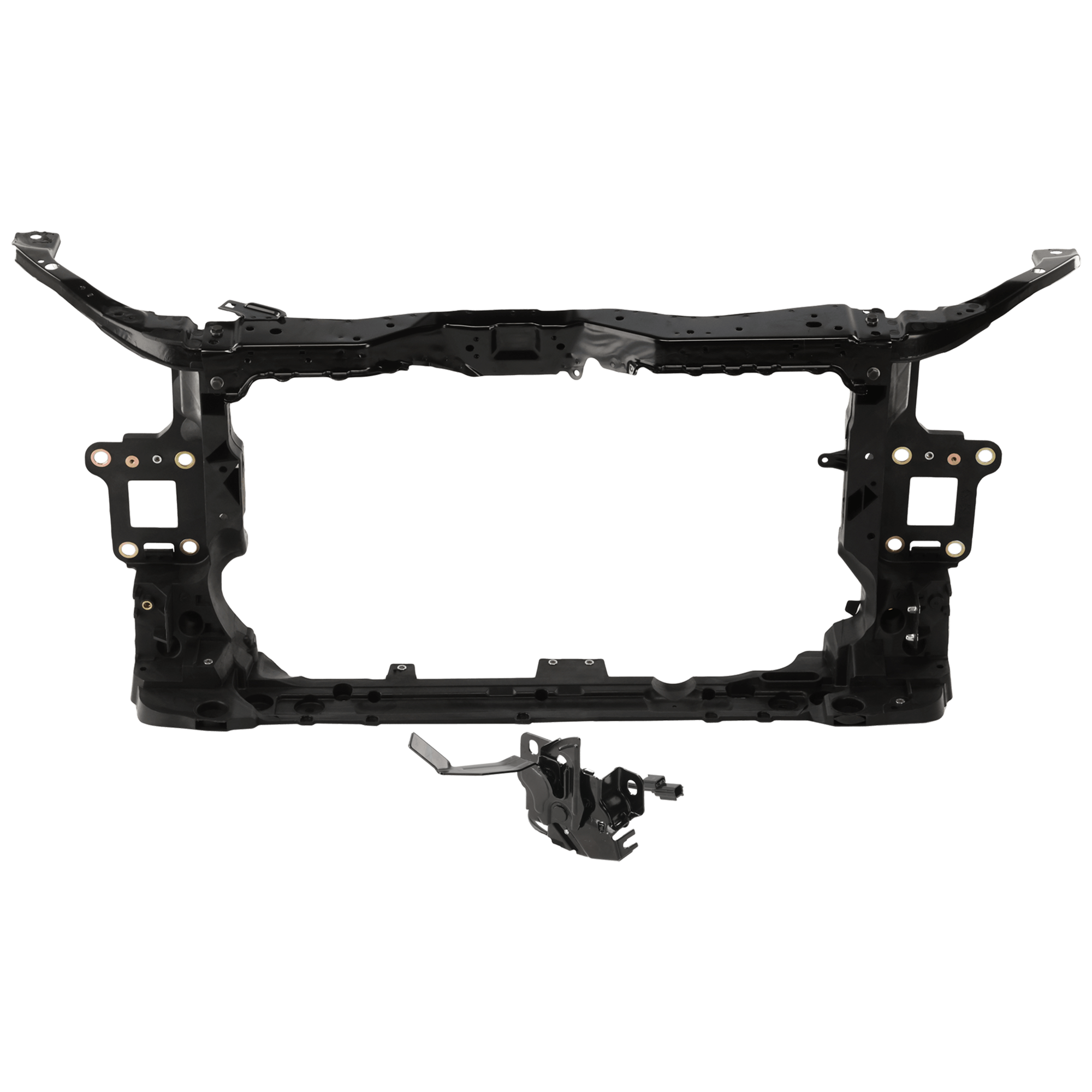 AM CIVIC 16-20 RADIATOR SUPPORT 2 pc Kit Assembly Plastic with Steel with Hood Latch SKU KIT 050225-172 Partslink HO1225185 HO1234143 OEM 71410TBCA01-74120TBAA01