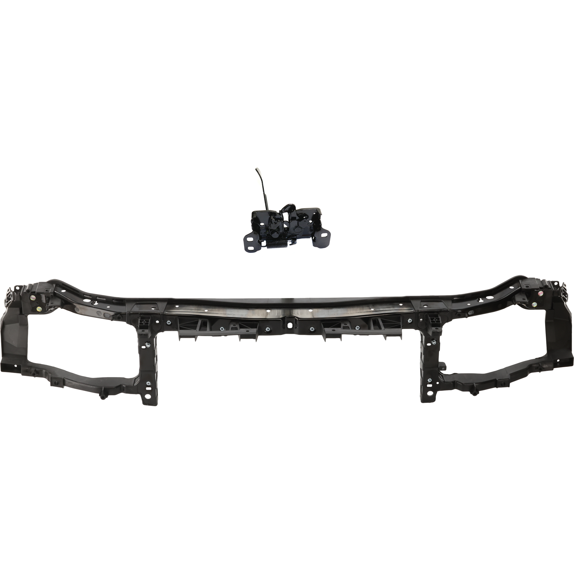 AM CHARGER 15-23 RADIATOR SUPPORT UPPER 2 pc Kit Crossmember Plastic with Steel with Hood Latch SKU KIT 050225-46 Partslink CH1225280 CH1234104 OEM 68200478AC 55113787AB