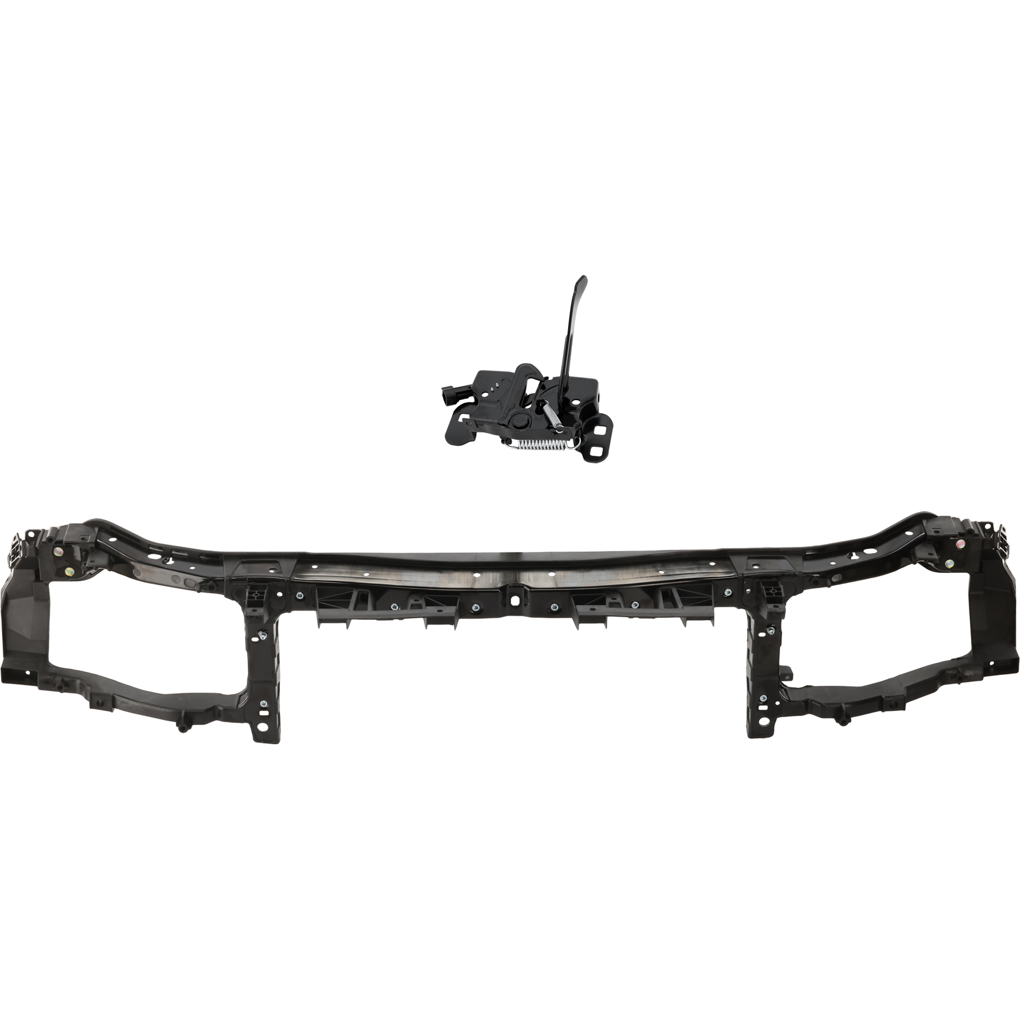 AM CHARGER 15-23 RADIATOR SUPPORT UPPER 2 pc Kit Crossmember Plastic with Steel with Hood Latch SKU KIT 050225-47 Partslink CH1225280 CH1234119 OEM 68200478AC 68261142AA