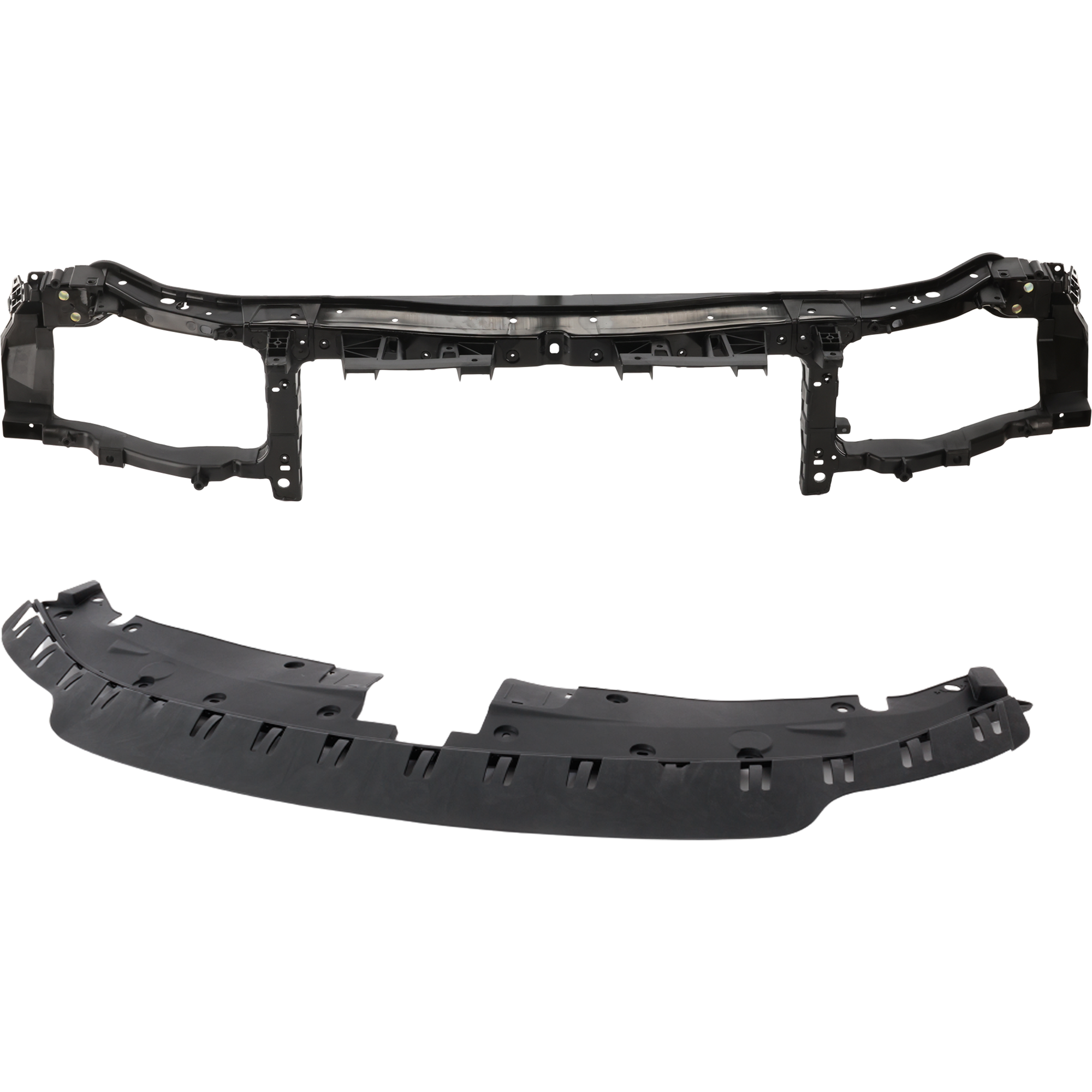 AM CHARGER 15-23 RADIATOR SUPPORT UPPER 2 pc Kit Crossmember Plastic with Steel with Radiator Support Cover SKU KIT 050225-48 Partslink CH1224101C CH1225280C OEM 68200478AC 68226530AF 68226530