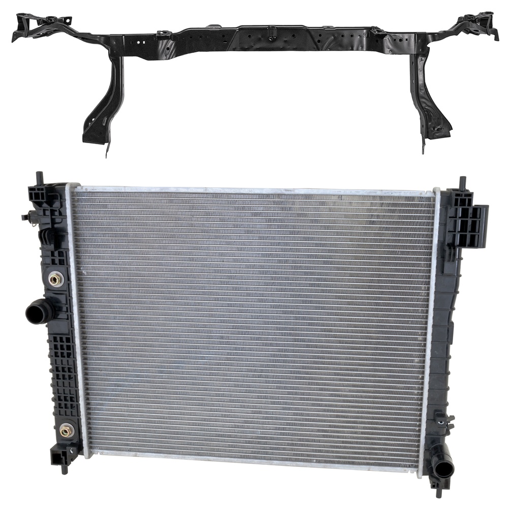 AM TRAX 21-22 ENCORE 22-22 RADIATOR SUPPORT UPPER 2 pc Kit Tie Bar Assembly with Radiator SKU KIT 050225-64 Partslink GM1225392 GM3010623 OEM 42599080-42418327