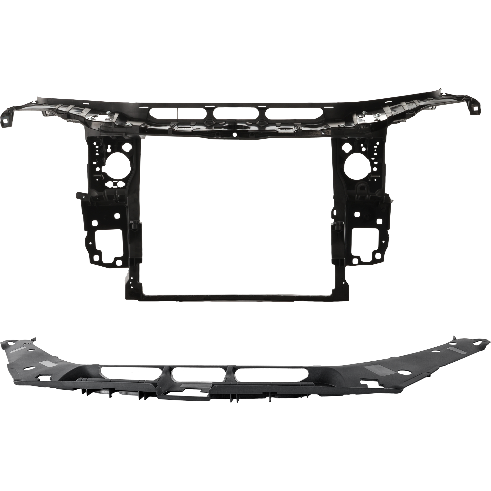 AM GL350 GL450-13-16 RADIATOR SUPPORT 2 pc Kit Assembly Plastic with Steel Sport Utility with Radiator Support Cover SKU KIT 050225-79 Partslink MB1225178 MB1224100 OEM 1666205901-1668842922