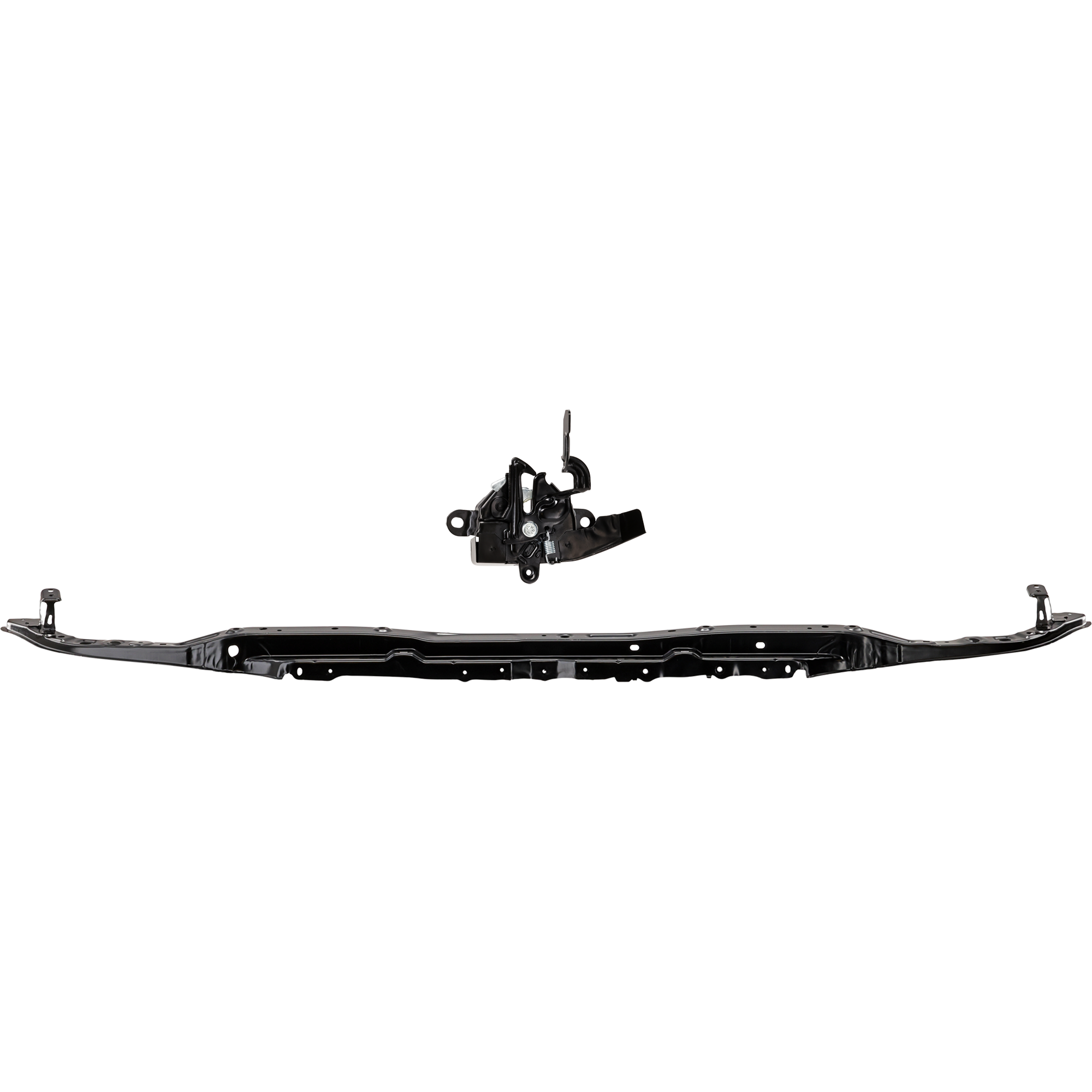 AM TACOMA 16-23 RADIATOR SUPPORT UPPER 2 pc Kit Tie Bar Assembly Steel with Hood Latch SKU KIT 050225-87 Partslink TO1225409 TO1234195 OEM 5320504020-5351004080
