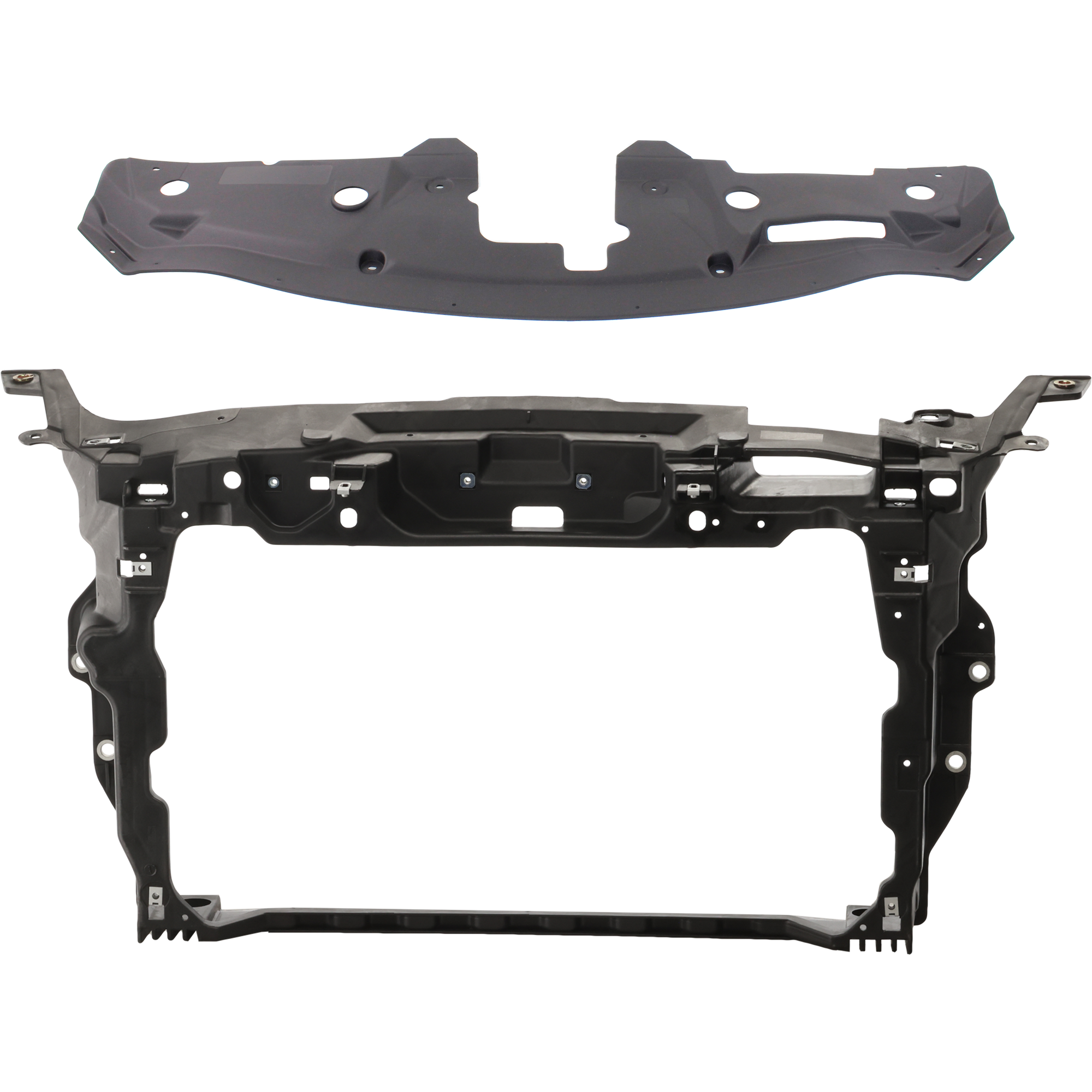 AM TAURUS 10-12 RADIATOR SUPPORT 2 pc Kit Assembly Black Plastic Composite with Radiator Support Cover SKU KIT 050225-89 Partslink FO1225212 FO1224118 OEM DG1Z16138A AG1Z8A284BA