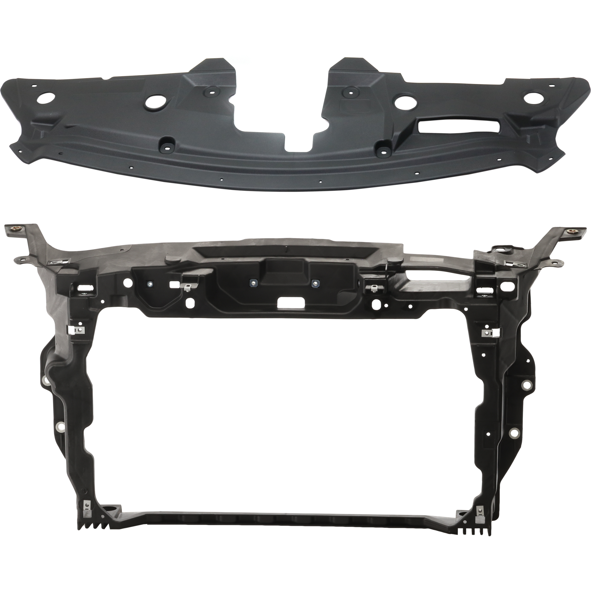 AM TAURUS POLICE INTERCEPTOR SEDAN 13-19 RADIATOR SUPPORT 2 pc Kit Assembly Black Plastic Composite with Radiator Support Cover SKU KIT 050225-91 Partslink FO1225212 FO1224125 OEM DG1Z16138A DG1Z8A284AA