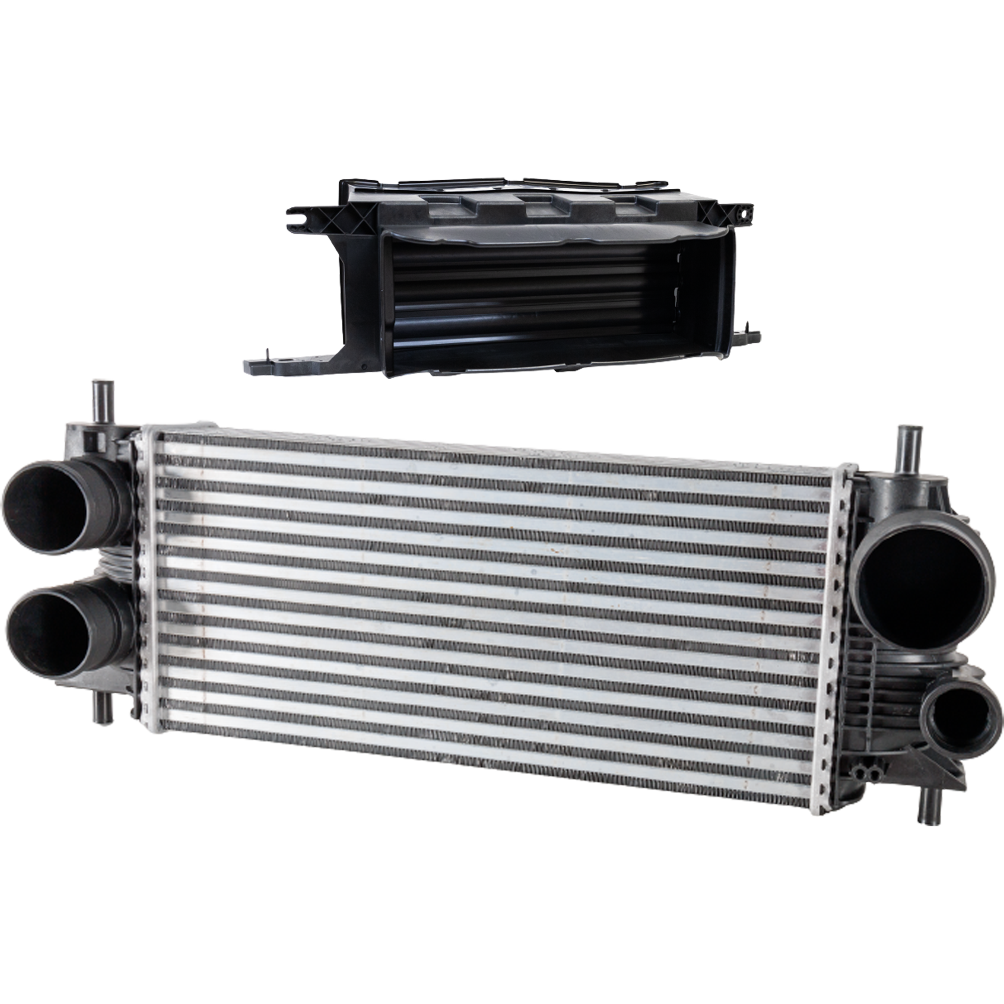 AM F 150-15-17 INTERCOOLER 2 pc Kit 6 Cyl 2.7L 3.5L Eng with Active Grille Shutter SKU KIT 050225-99 Partslink FO3012115 FO1206115 OEM FL3Z6K775B FL3Z8475D
