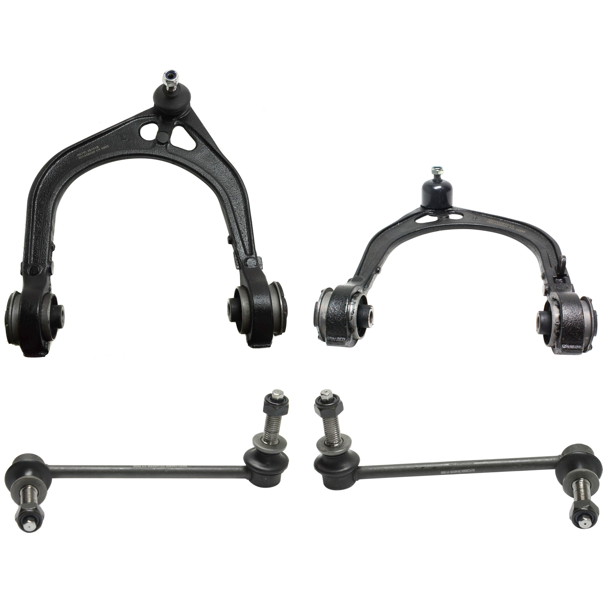AM CHRYSLER 300-05-22 FRONT CONTROL ARM KIT RH AND LH Upper 4 pc kit with Sway Bar Link SKU KIT 050321-05-107 OEM 68045131AE 4782665AB 4782666AB