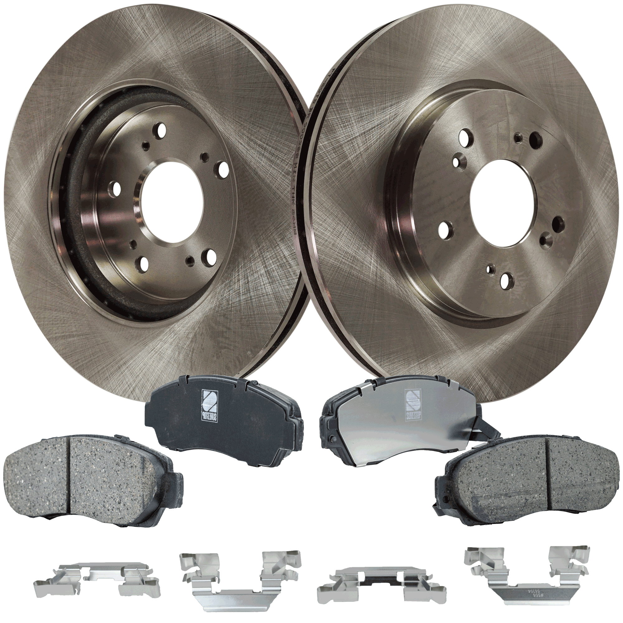 AM CR V 07-11 RDX 07-12 FRONT BRAKE DISC AND PAD KIT 4 pc kit SKU KIT 050321-05-111 OEM 45251SWAA00-45251SWE000-45251S