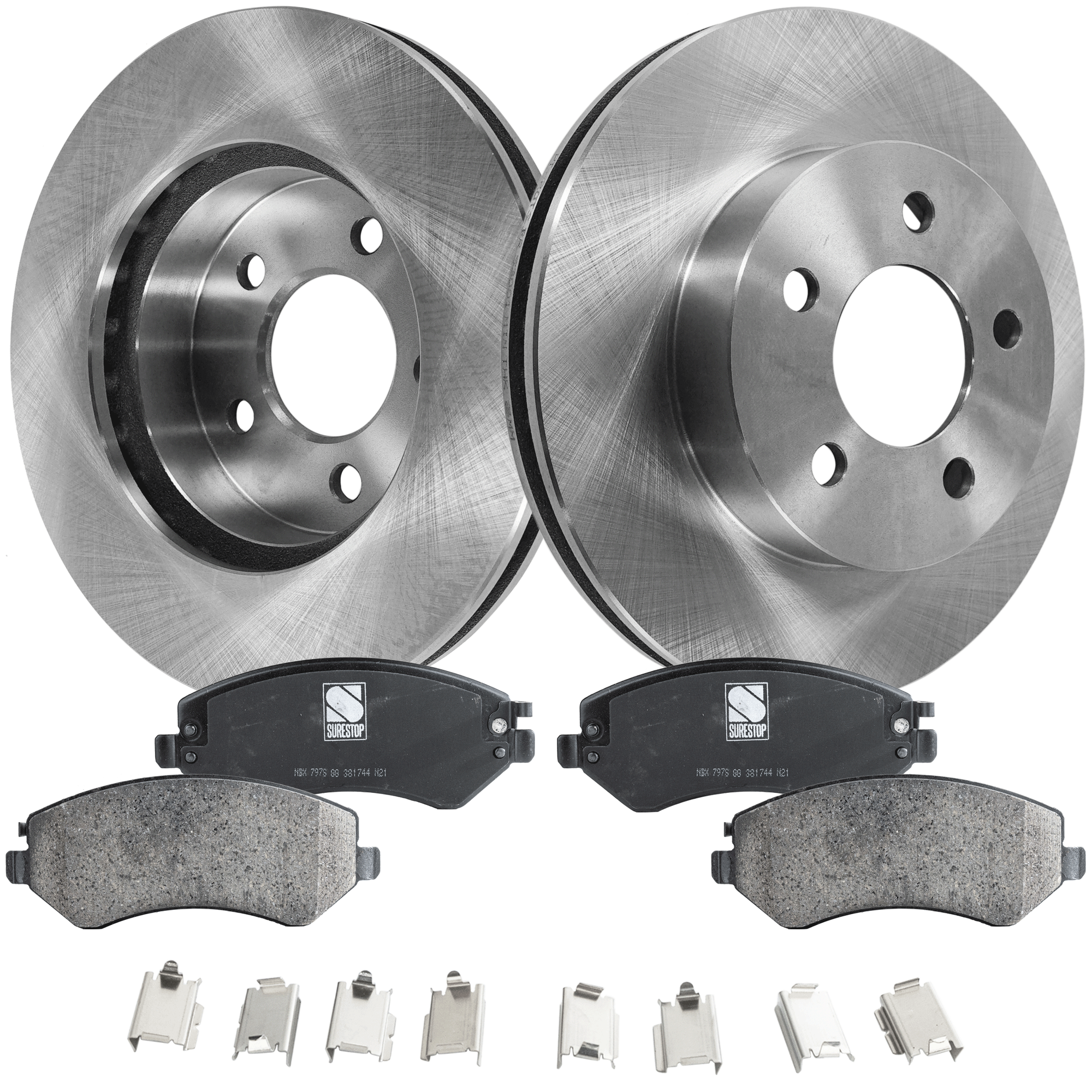 AM LIBERTY 02-07 FRONT BRAKE DISC AND PAD KIT 4 pc kit SKU KIT 050321-05-123 OEM 52128247AA 5019984AA 5066427AA
