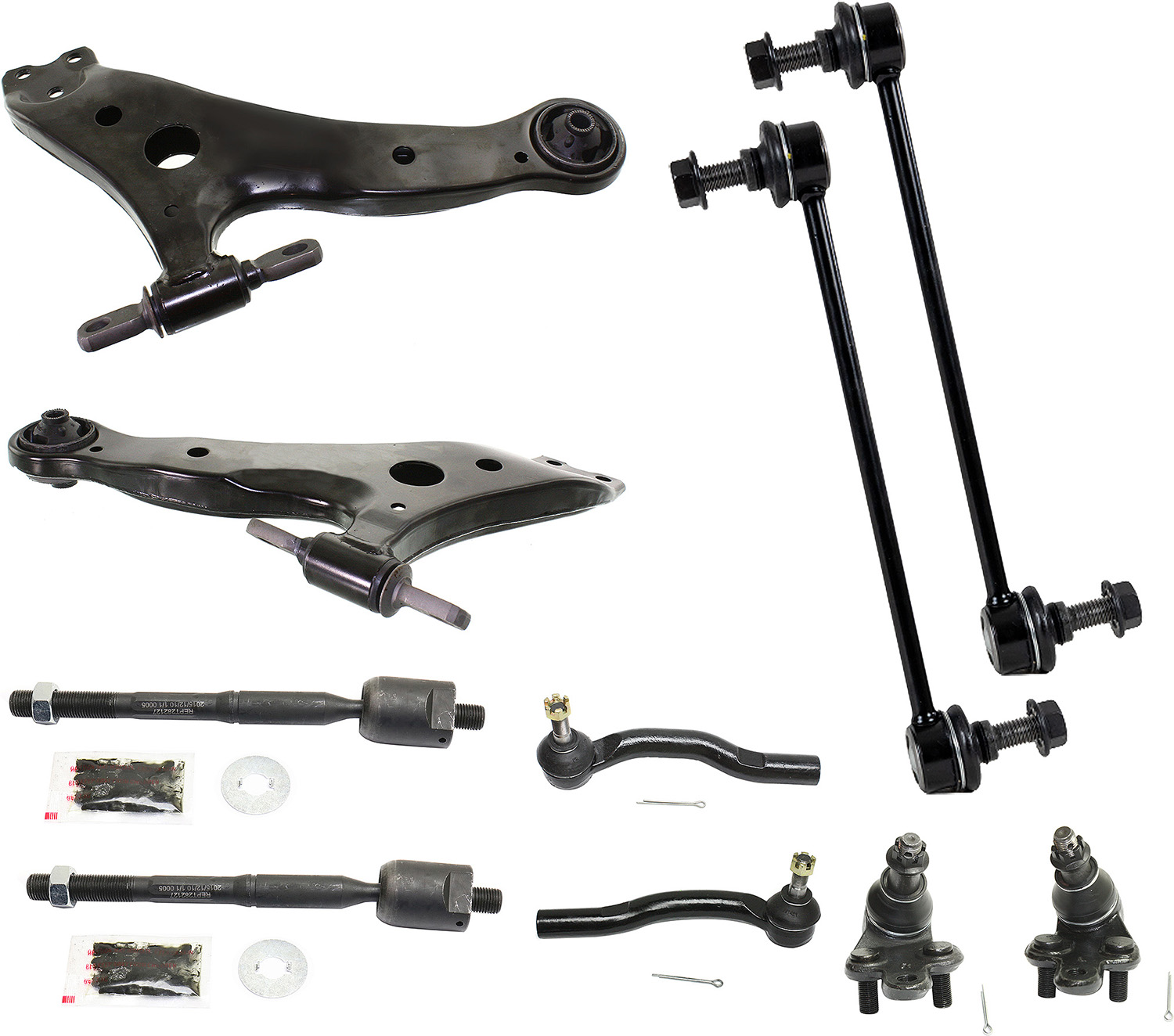 AM CAMRY ES300-02-03 FRONT CONTROL ARM KIT RH AND LH Lower 10 pc kit with Ball Joints Sway Bar Links and Tie Rod Ends SKU KIT 050321-05-127 OEM 104307-1014883-2601570-5051
