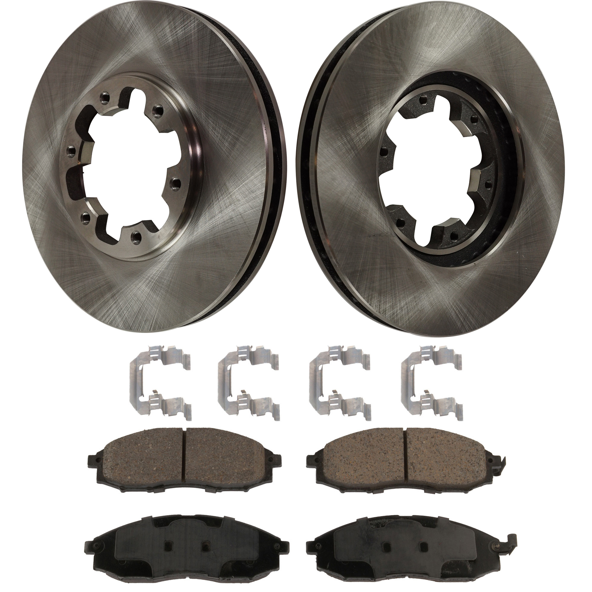 AM XTERRA 00-04 FRONTIER 03-04 FRONT BRAKE DISC AND PAD KIT 4 pc kit SKU KIT 050321-05-136 OEM 402060W001-5861186400-40206VE4