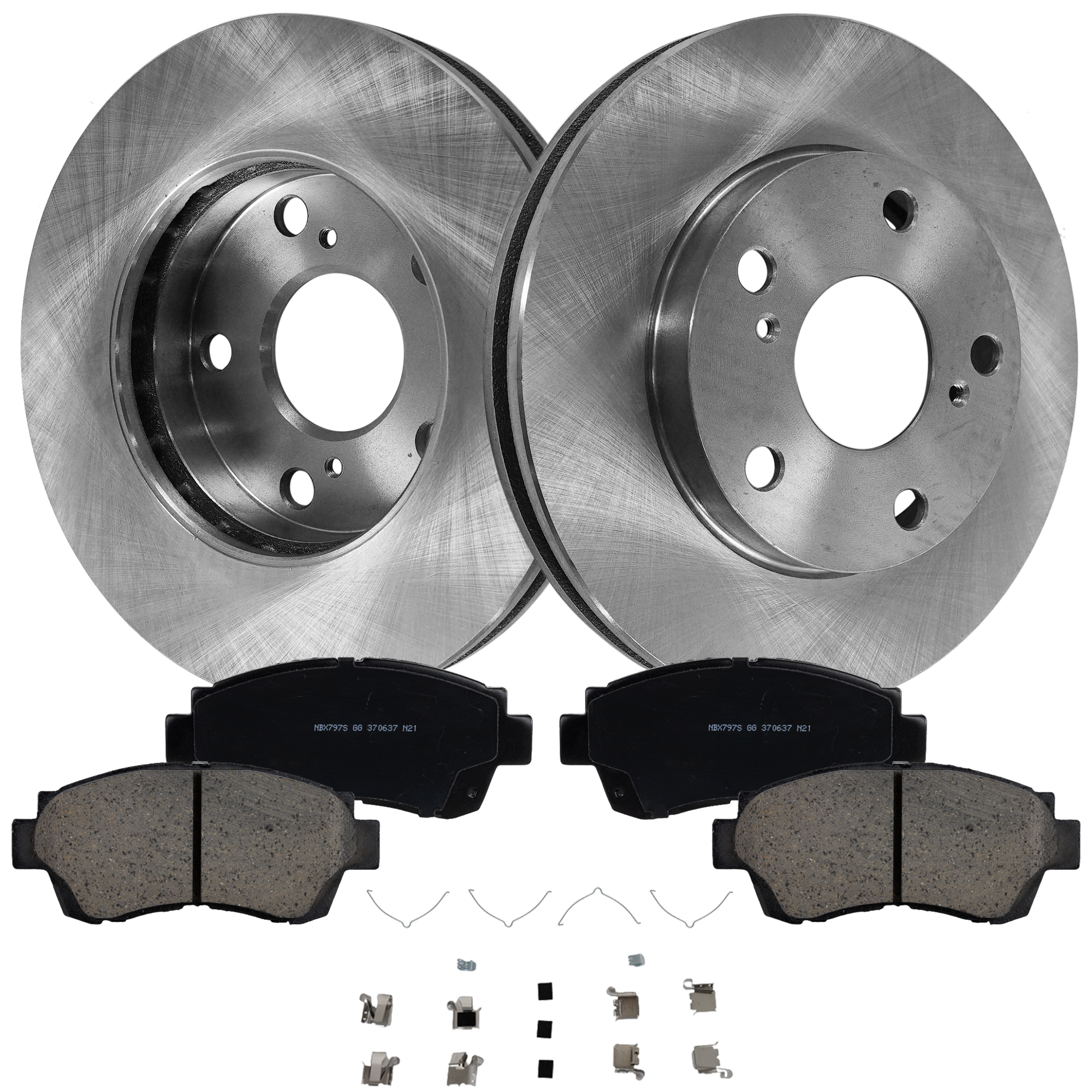 AM CAMRY 00-01 FRONT BRAKE DISC AND PAD KIT 2 Wheel Set SKU KIT 050323-111 OEM 4351233020-4351233050-43512060
