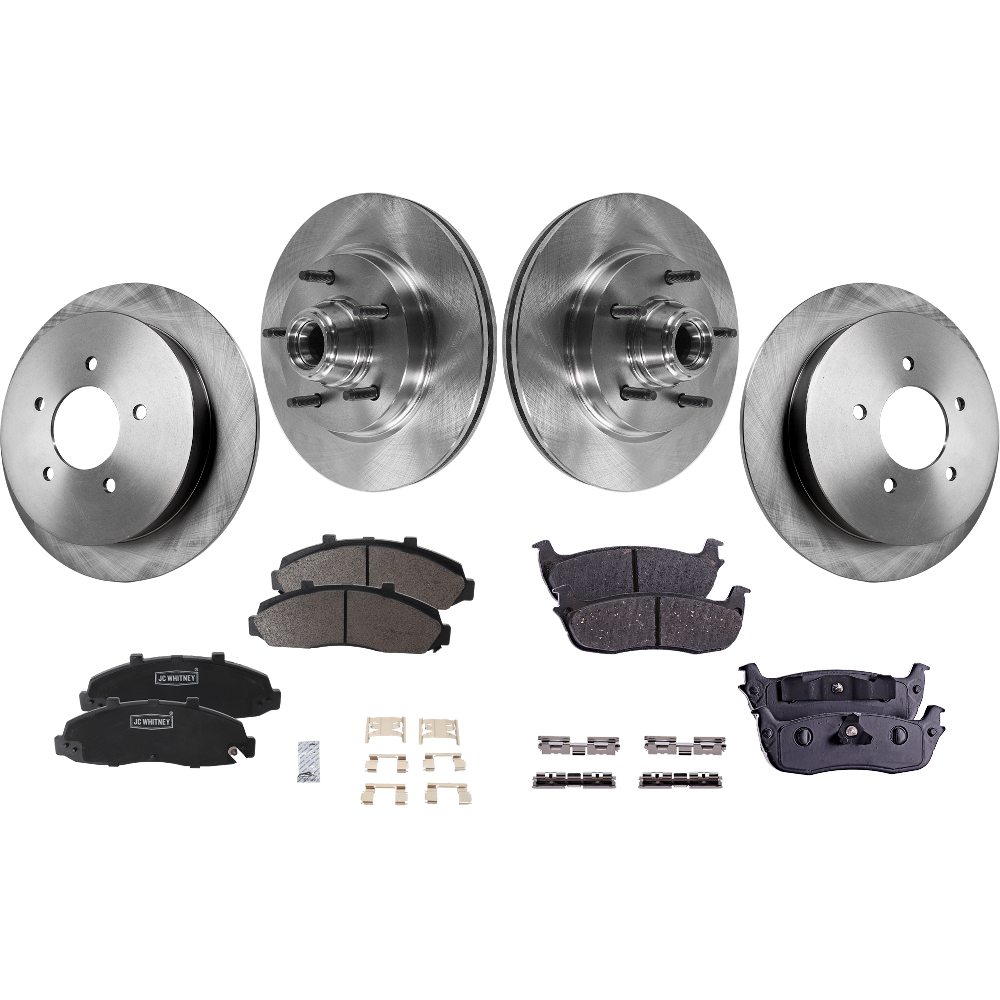 AM F 150-99-99 FRONT AND REAR BRAKE DISC AND PAD KIT 8 pc kit SKU KIT 050323-11 OEM 27076-54040-54069-60605-65970