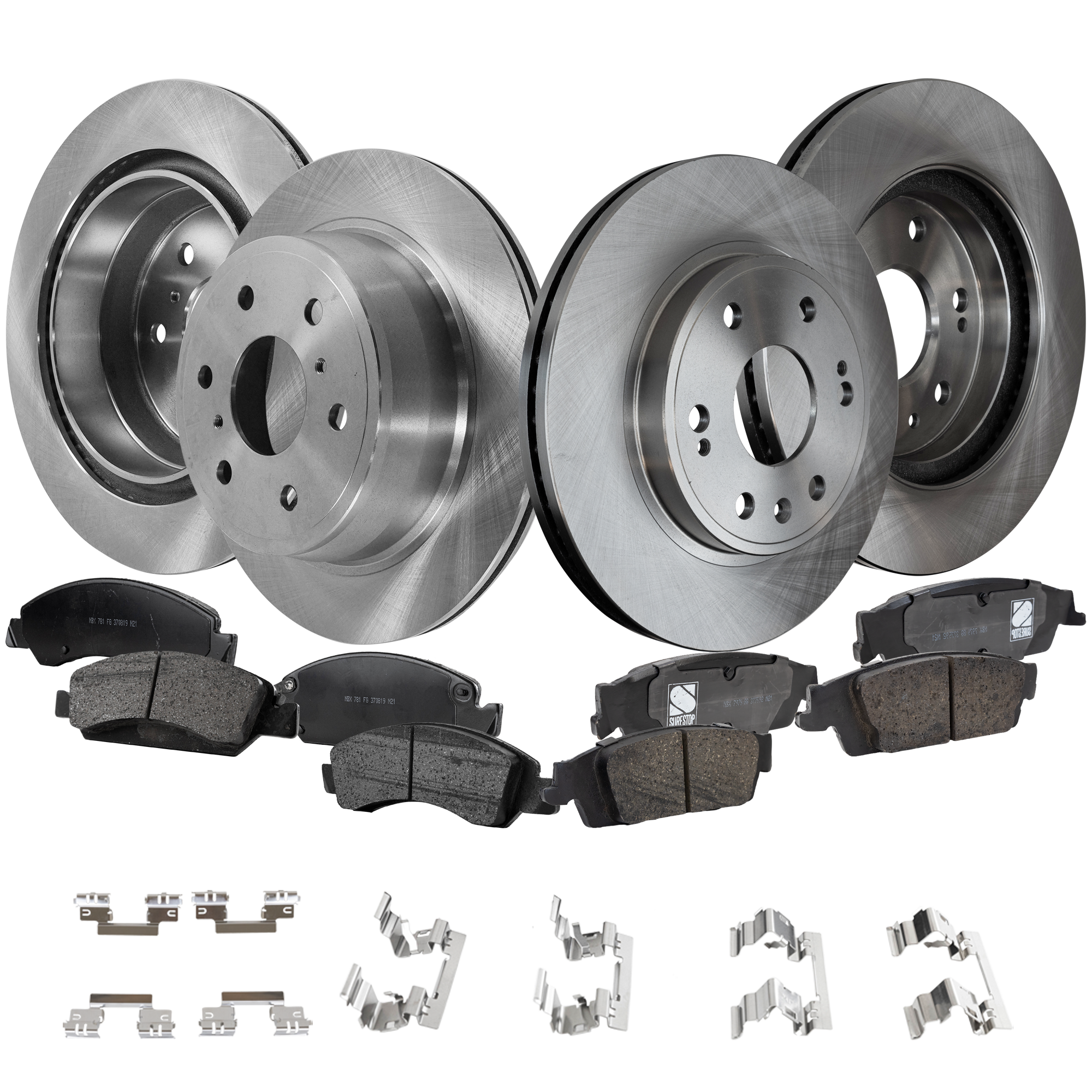 AM TAHOE YUKON 18-20 FRONT AND REAR BRAKE DISC AND PAD KIT 4 Wheel Set SKU KIT 050323-75 OEM 88963556-15792634-23135903-231