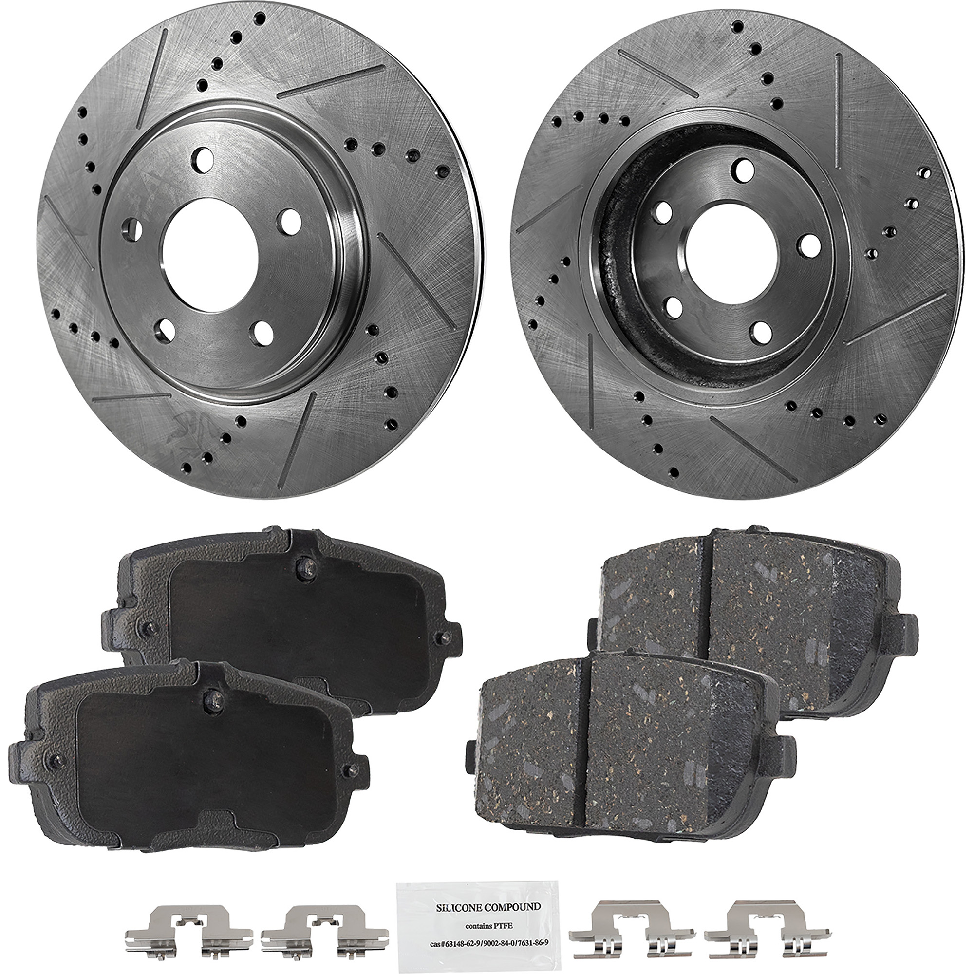 AM MX 5 MIATA 06-15 REAR BRAKE DISC AND PAD KIT 2 Wheel Set Cross drilled and Slotted SKU KIT 050323-87 OEM 19325-31256-31325-42322-44614