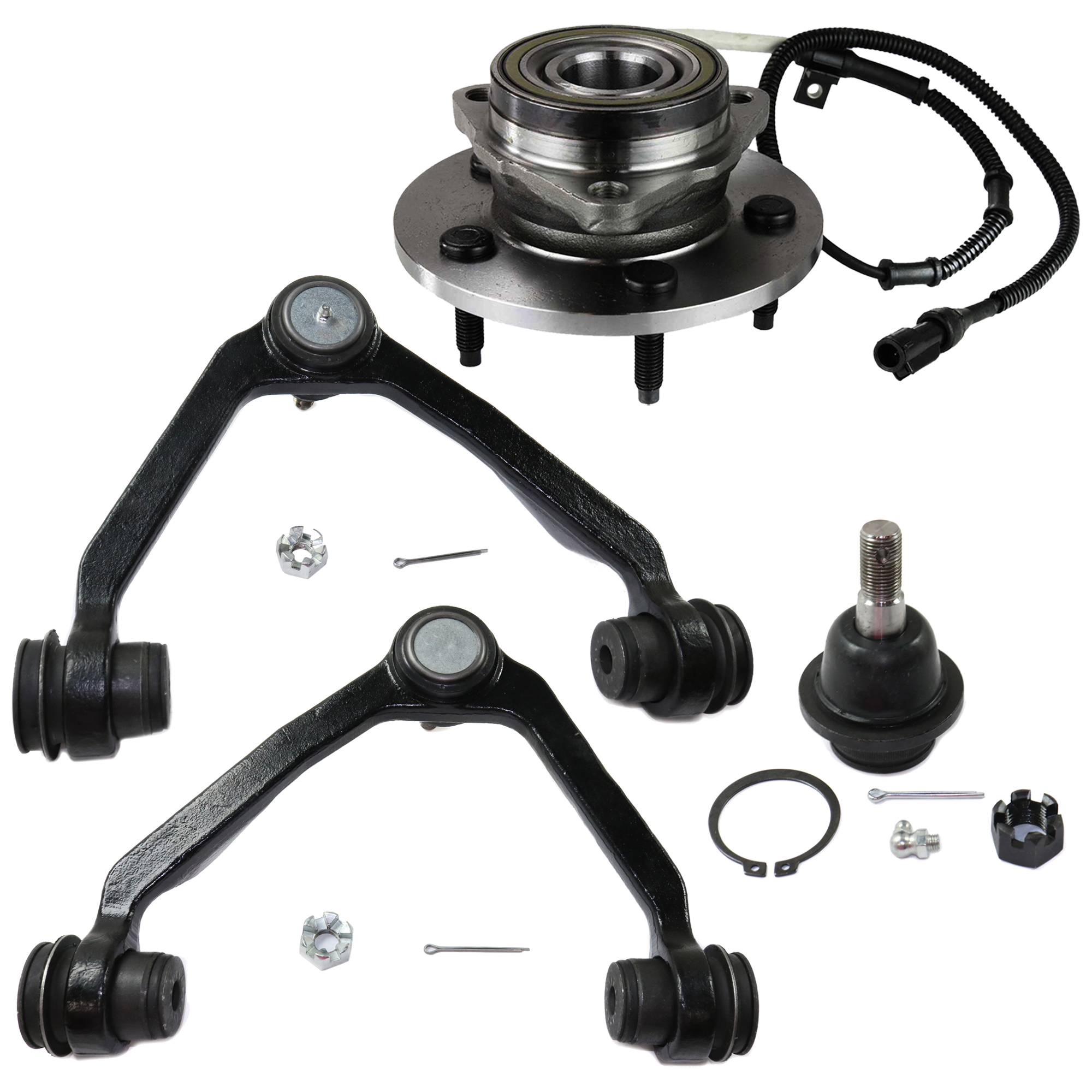 AM F SERIES PICKUP 97-04 FRONT CONTROL ARM RH AND LH 4 pc kit Upper and Lower with Ball Joint SKU KIT 050324-02 OEM 5L3Z3084C F75Z3084BA XL3Z3084B