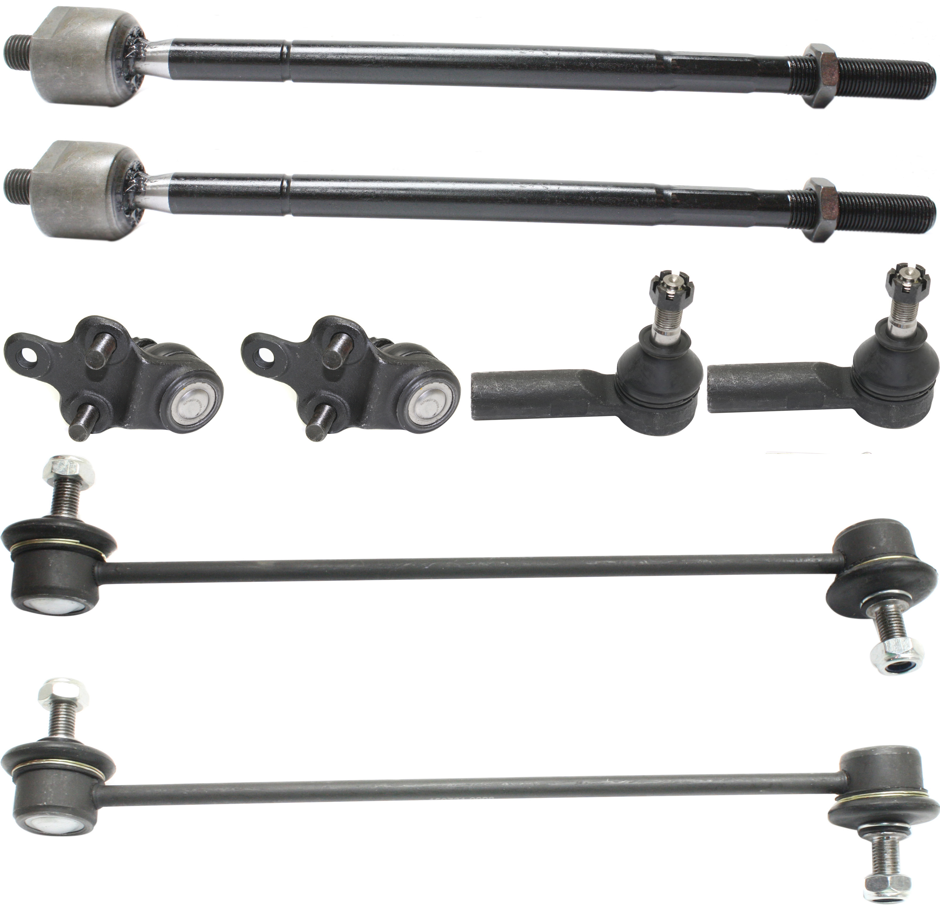 AM SIENNA 98-03 FRONT SUSPENSION KIT RH AND LH 8 pc kit with Ball Joints Sway Bar Links and Tie Rod Ends SKU KIT 050416-04 OEM 104218-256025-1014286-2601389
