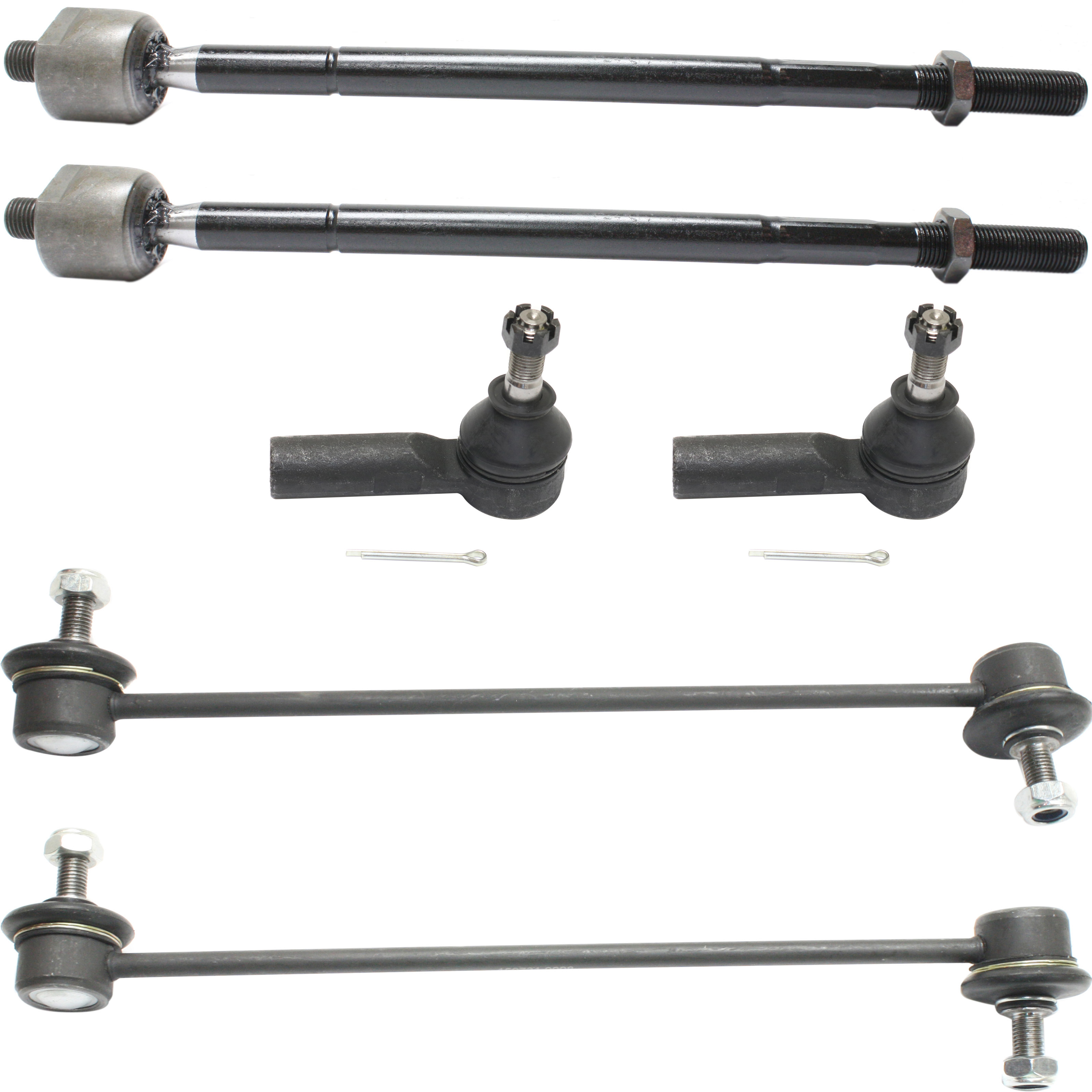 AM SIENNA 98-03 FRONT SUSPENSION KIT RH AND LH 6 pc kit with Sway Bar Links and Tie Rod Ends SKU KIT 050416-06 OEM 18388-1015215-1015942-2651591