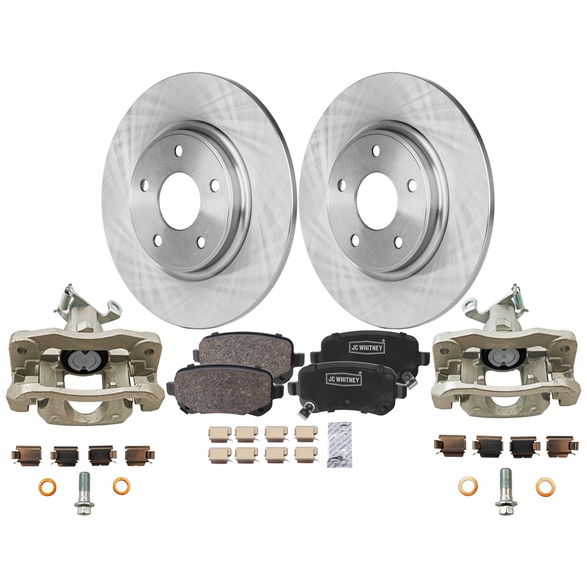 AM JOURNEY 12-12 REAR BRAKE KIT WITH CALIPERS 2 Wheel Set Includes 2 Brake Caliper 2 Brake Disc and 1 Brake Pad Set Plain Surface 5 Lugs Cast Iron Ceramic SKU KIT 050525-22 OEM 43180-53069-780965-850314-6004