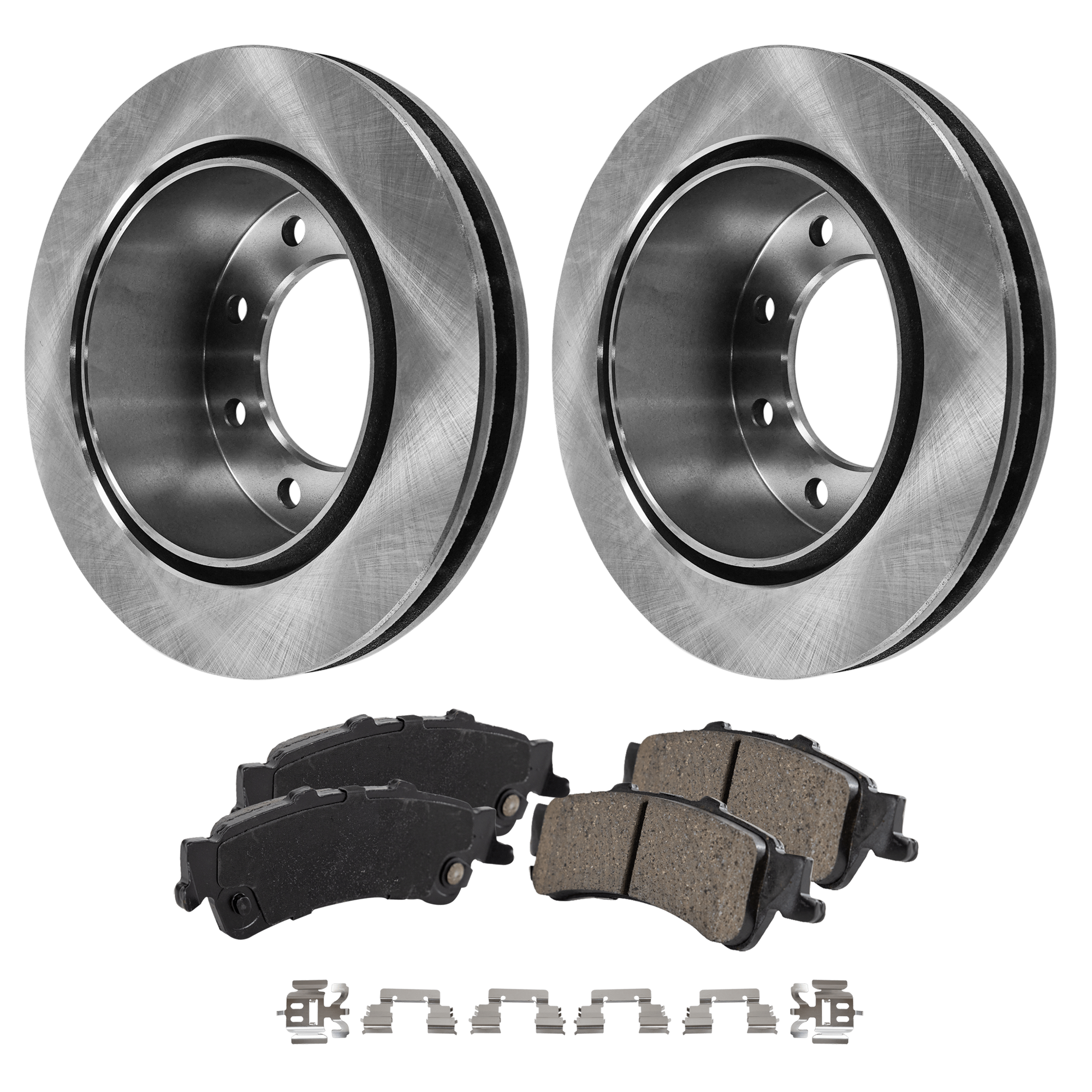 AM SILVERADO 1500-04-05 REAR BRAKE DISC AND PAD KIT 4 pc Kit Plain Surface 8 Lugs Cast Iron Ceramic SKU KIT 050623-20 OEM 15712801-18026447-18043346-180