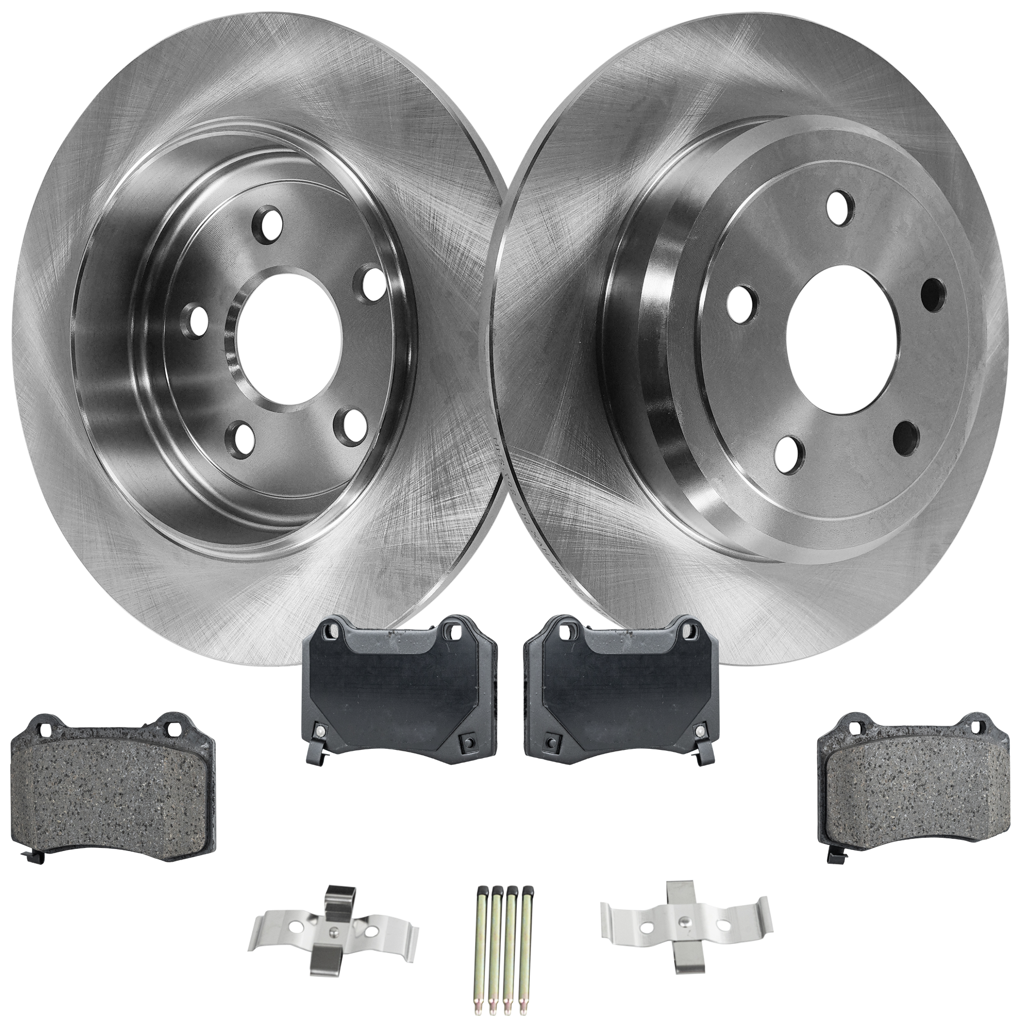 AM GRAND CHEROKEE 14-15 REAR BRAKE DISC AND PAD KIT 4 pc Kit Plain Surface 5 Lugs Cast Iron Ceramic SKU KIT 050623-31 OEM 43178-53061-850237-60042004-53