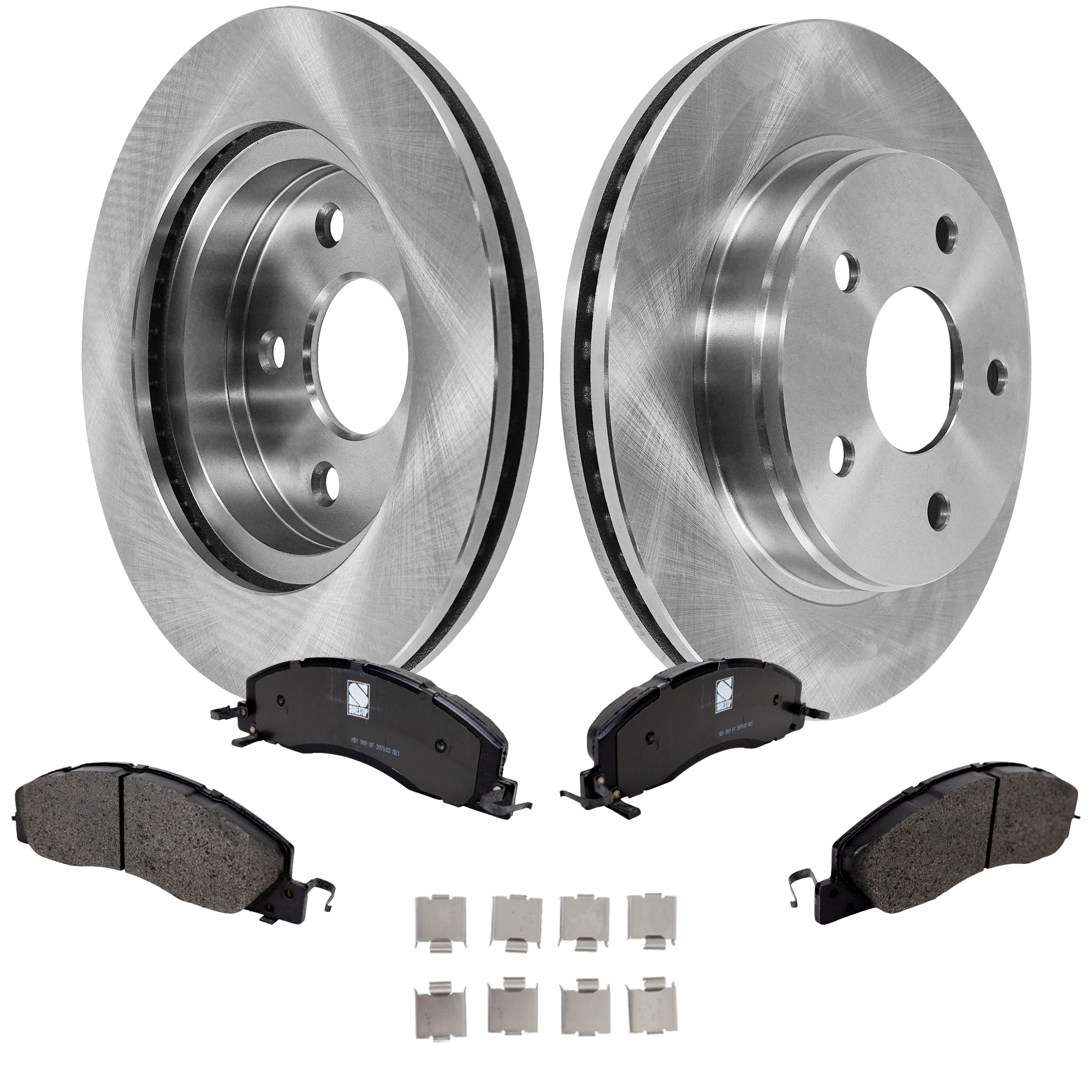 AM RAM 1500-12-12 FRONT BRAKE DISC AND PAD KIT 4 pc Kit SKU KIT 050623-35 OEM 52010080AA 52010080AE 68049148