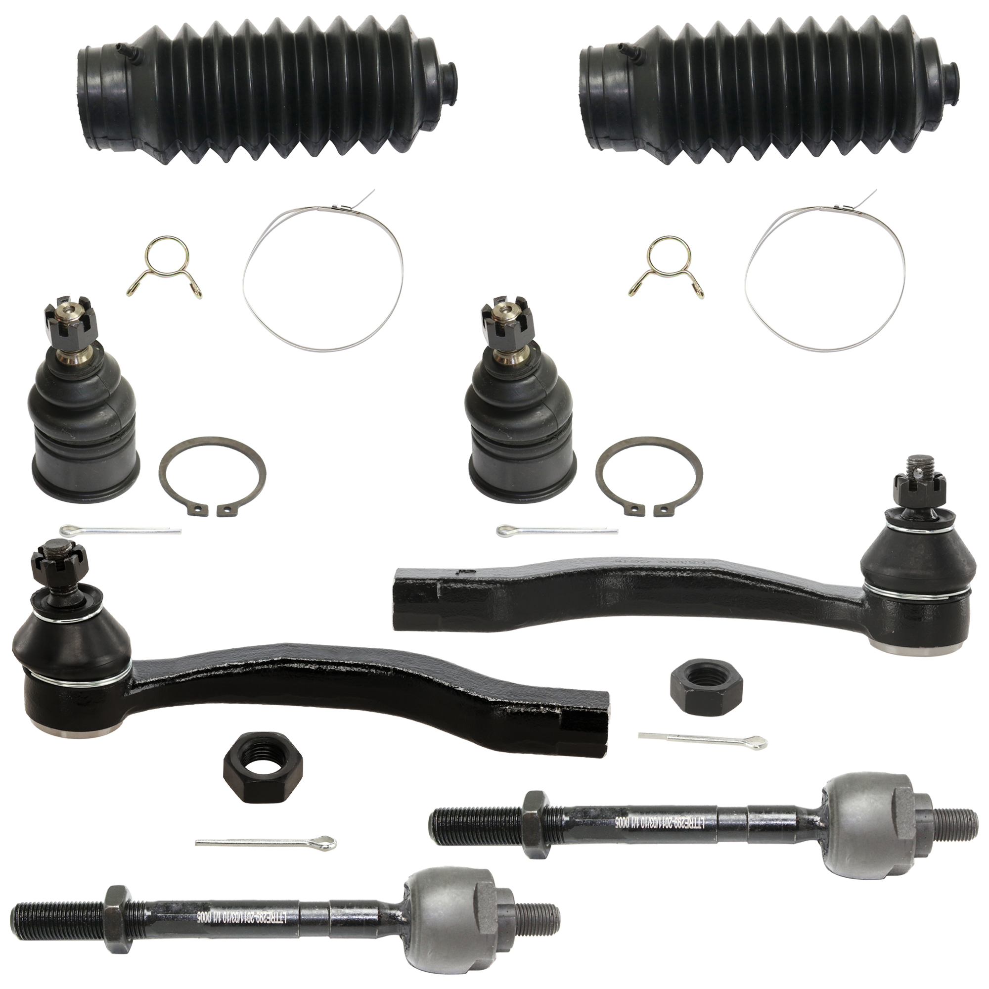 AM CIVIC 92-95 CIVIC DEL SOL 93-97 FRONT SUSPENSION KIT RH AND LH 8 pc Kit with Steering Rack Boot Tie Rod End and Ball Joint SKU KIT 050724-08 OEM 104216-254007-1014786-2601427