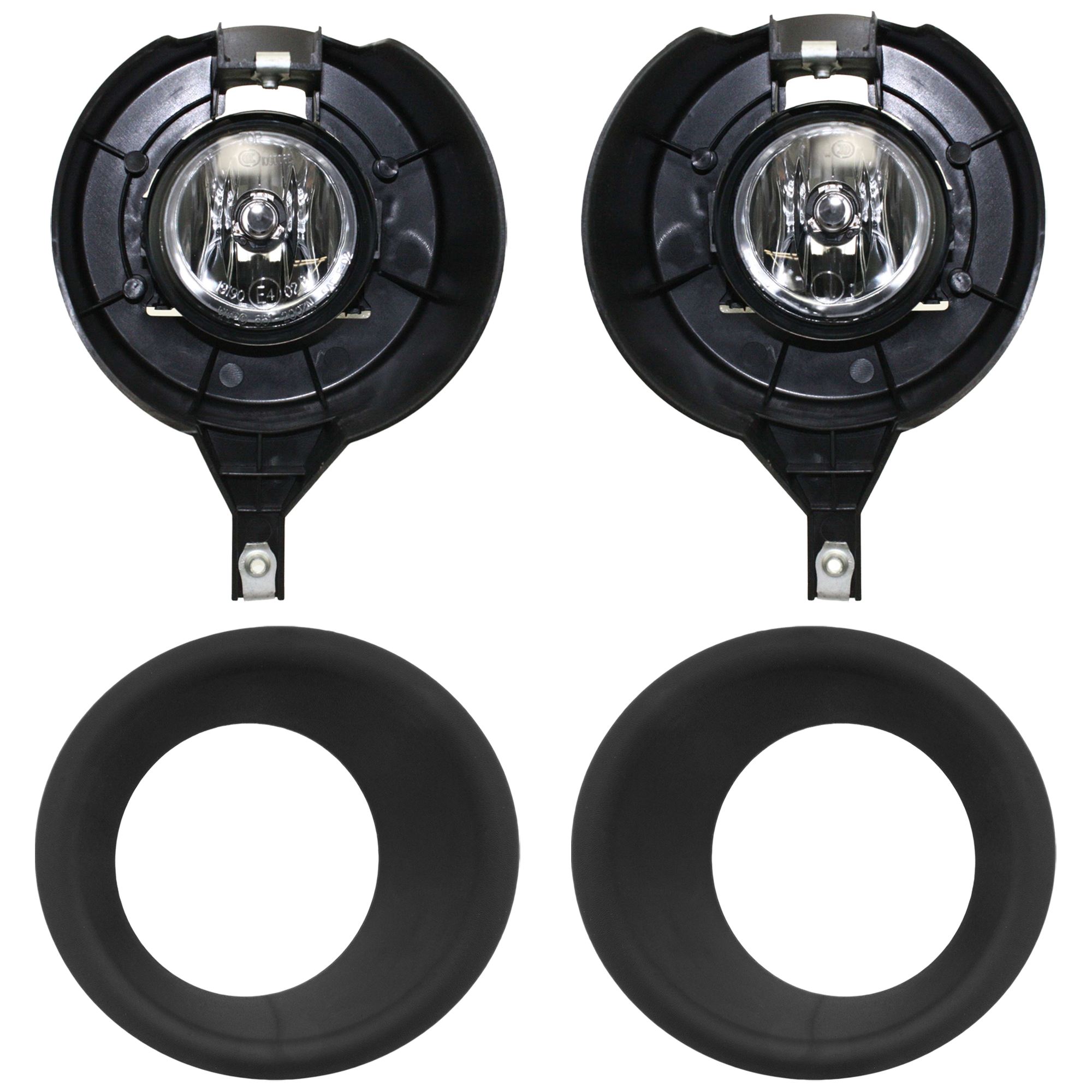 AM FRONTIER 05-19 FRONT FOG LAMP RH AND LH Assembly Halogen 4 pc kit with Fog Light Trims SKU KIT 050724-13 Partslink NI2592121 NI2593121 NI1038117 NI1039117 OEM 26150EA825-26155EA825-62257EA8