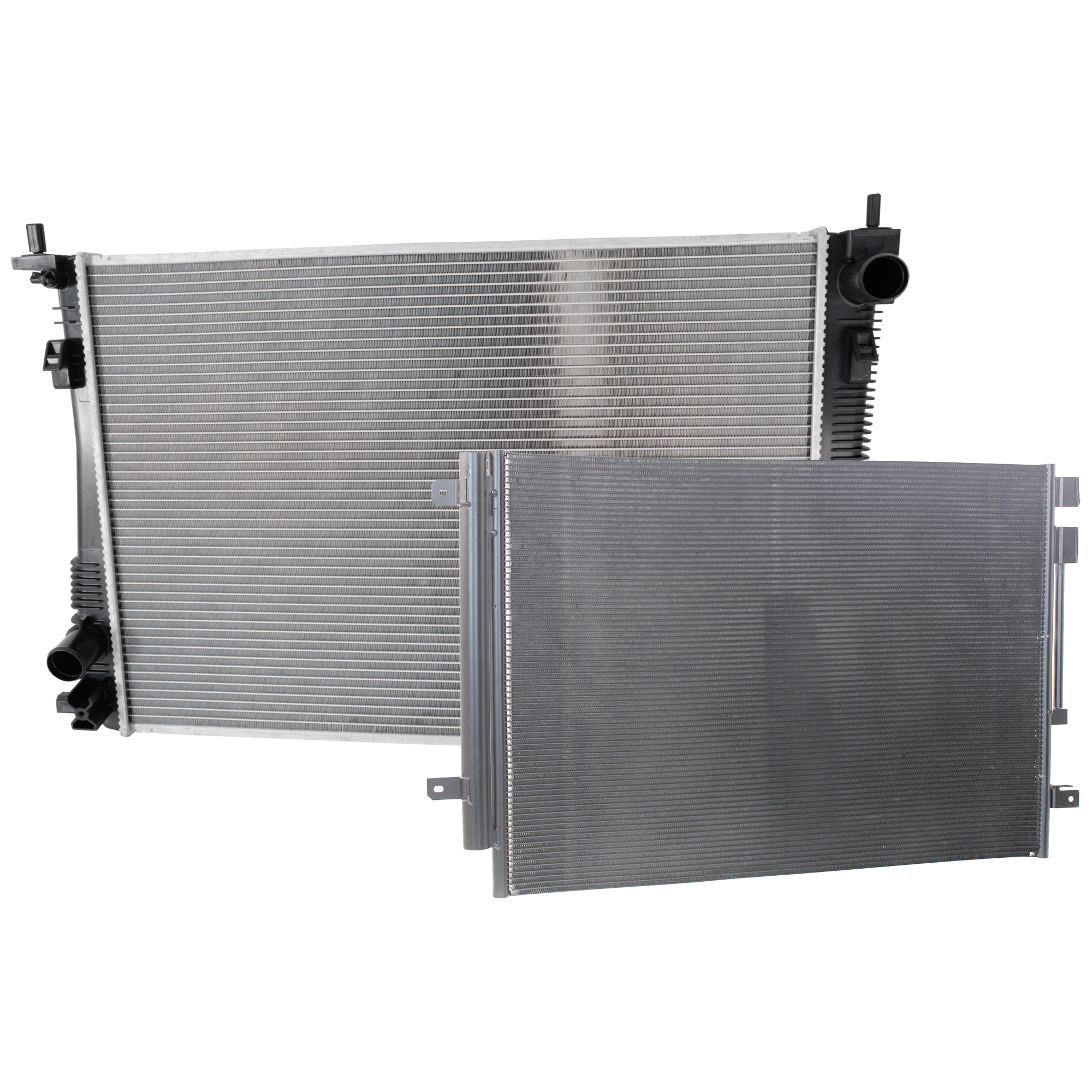 AM PACIFICA 17-24 VOYAGER 20-22 RADIATOR 2 pc Kit with A C Condenser SKU KIT 050726-24 Partslink CH3010380 CH3030263 CH3030266 OEM 68217318AC 68595954AA 68339992