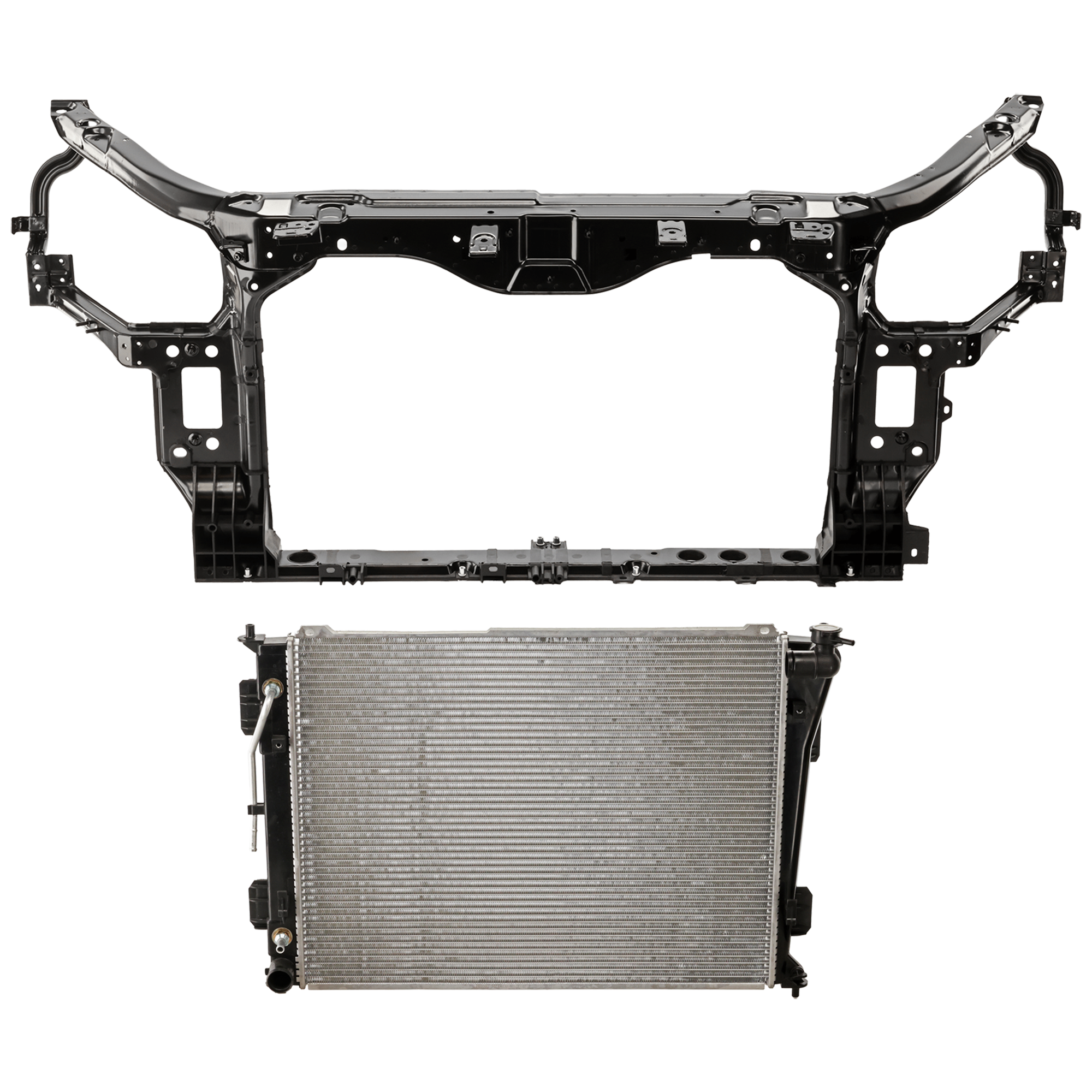 AM OPTIMA 14-15 RADIATOR SUPPORT 2 pc Kit 2.4L Gas Eng. USA Built Vehicle with Radiator SKU KIT 050726-28 Partslink KI1225165 HY3010171 HY3010183 OEM 641014C500-253103Q500-253103R7