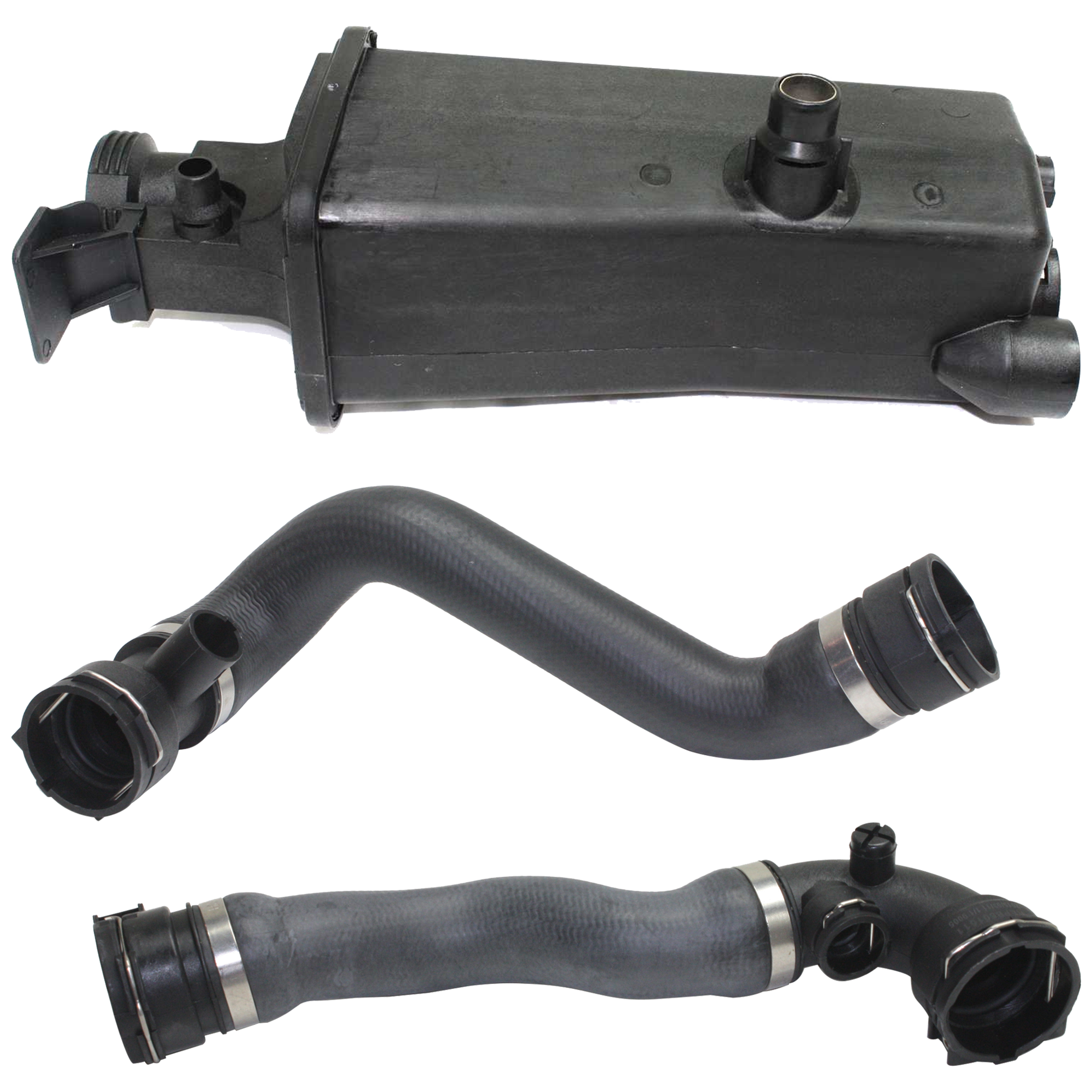AM 3 SERIES 99-06 RADIATOR HOSE 3 pc kit Upper and Lower 3 pc kit with Coolant Reservoir SKU KIT 050824-01 Partslink BM3014102 OEM 11531436408-17127510952-171175