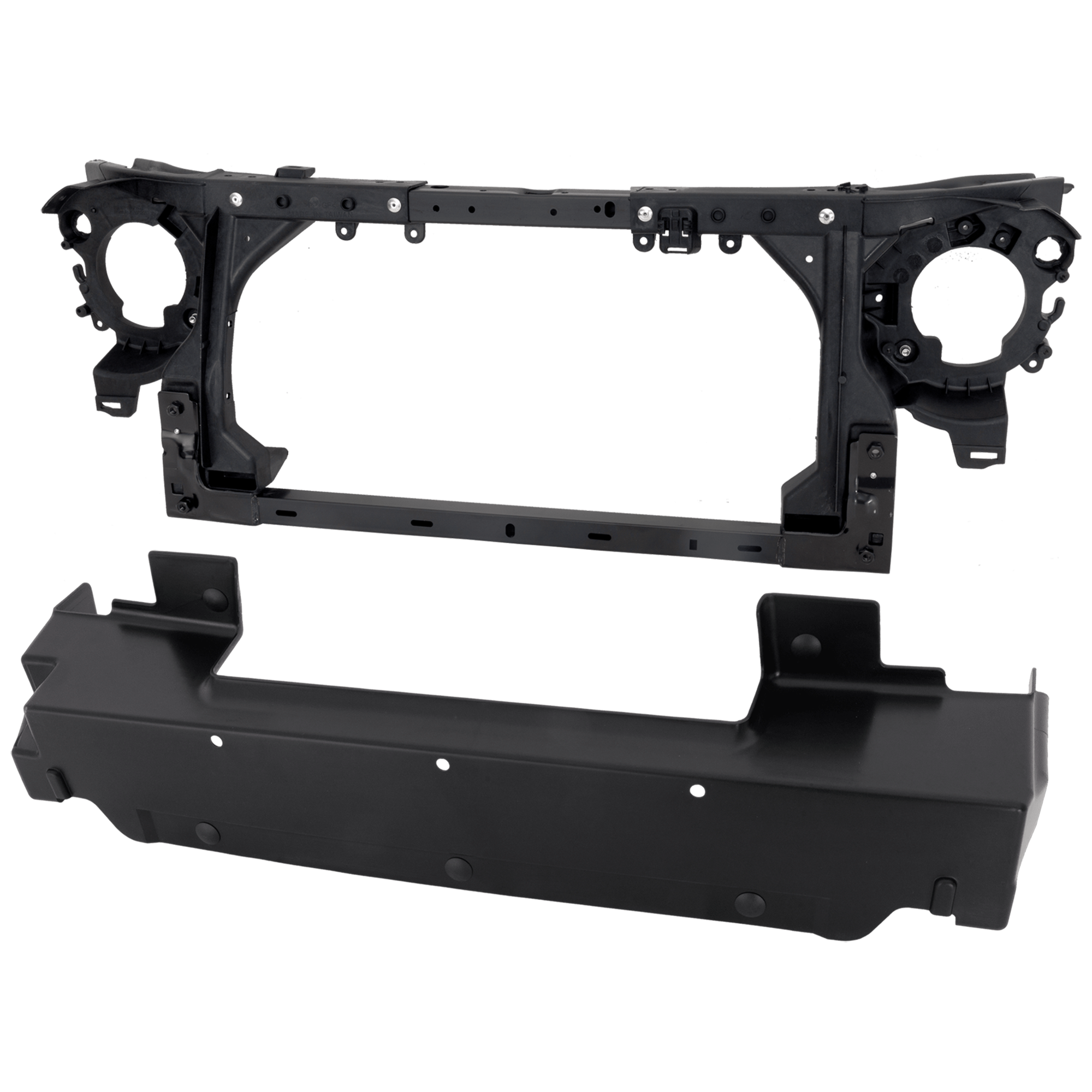 AM WRANGLER 07-17 WRANGLER JK 18-18 RADIATOR SUPPORT 2 pc Kit Assembly with Radiator Support Cover SKU KIT 050826-05 Partslink CH1225213 CH1218118 OEM 55077976AC 55077976AF 55056554
