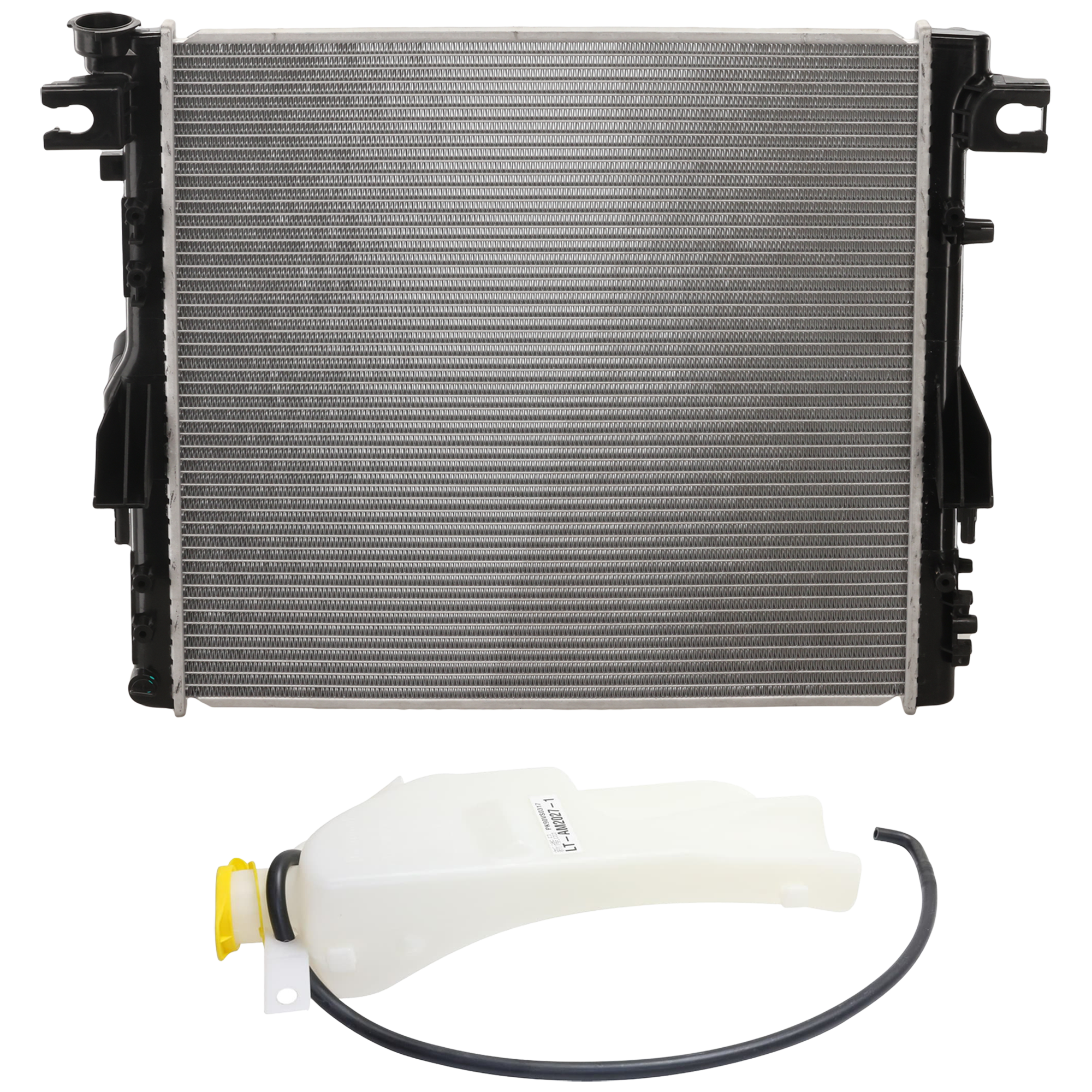 AM WRANGLER 12-17 WRANGLER JK 18-18 RADIATOR 2 pc Kit 3.6L Eng. with Coolant Reservoir SKU KIT 050826-07 Partslink CH3010343 CH3014149 OEM 68143886AA 55056634AB 68091500