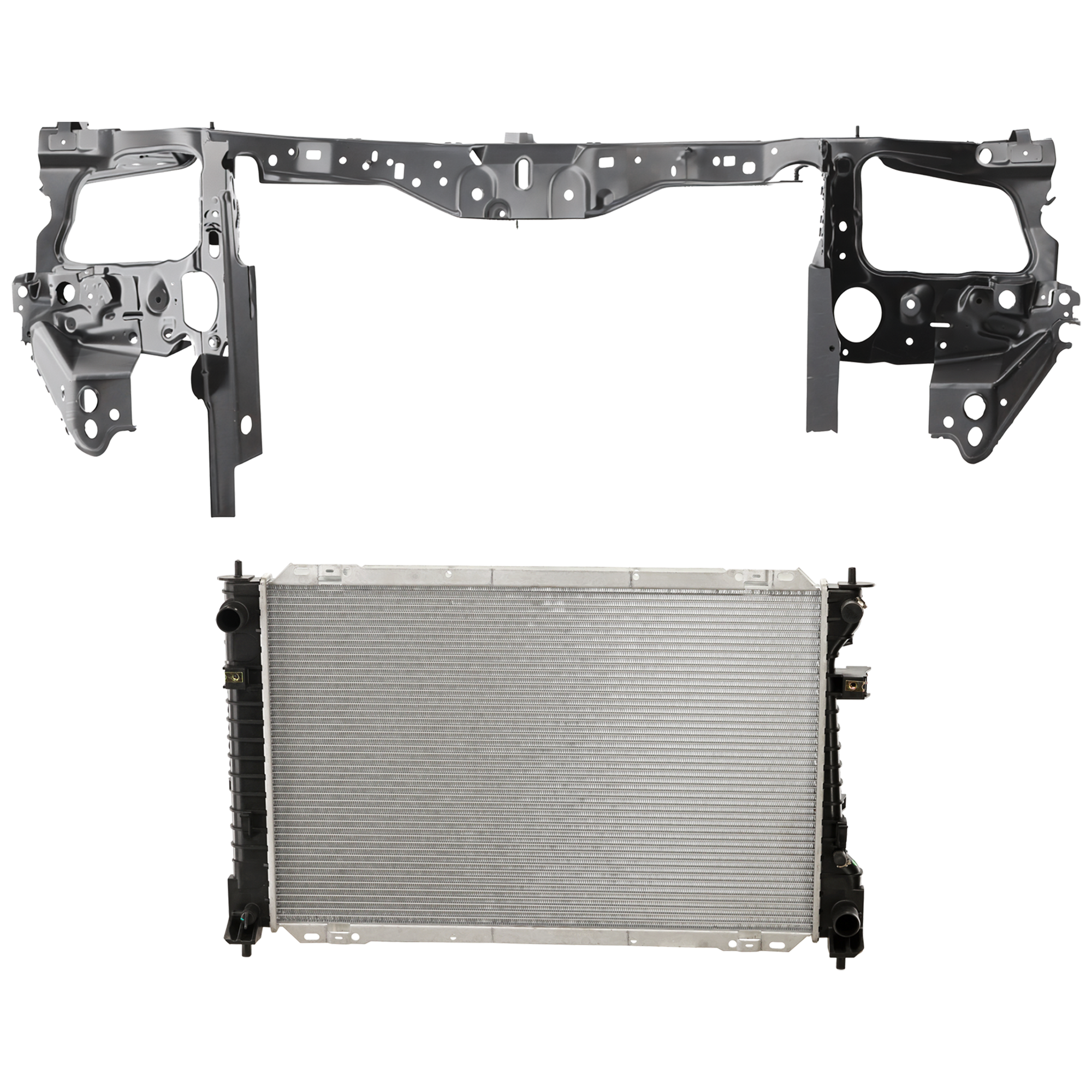 AM ESCAPE 09-12 MARINER 09-11 RADIATOR SUPPORT 2 pc Kit Assembly 2.5L Eng. with Radiator SKU KIT 050826-11 Partslink FO1225199 FO3010277 MA3010230 OEM AL8Z16138A 9L8Z8005A ZZC415200