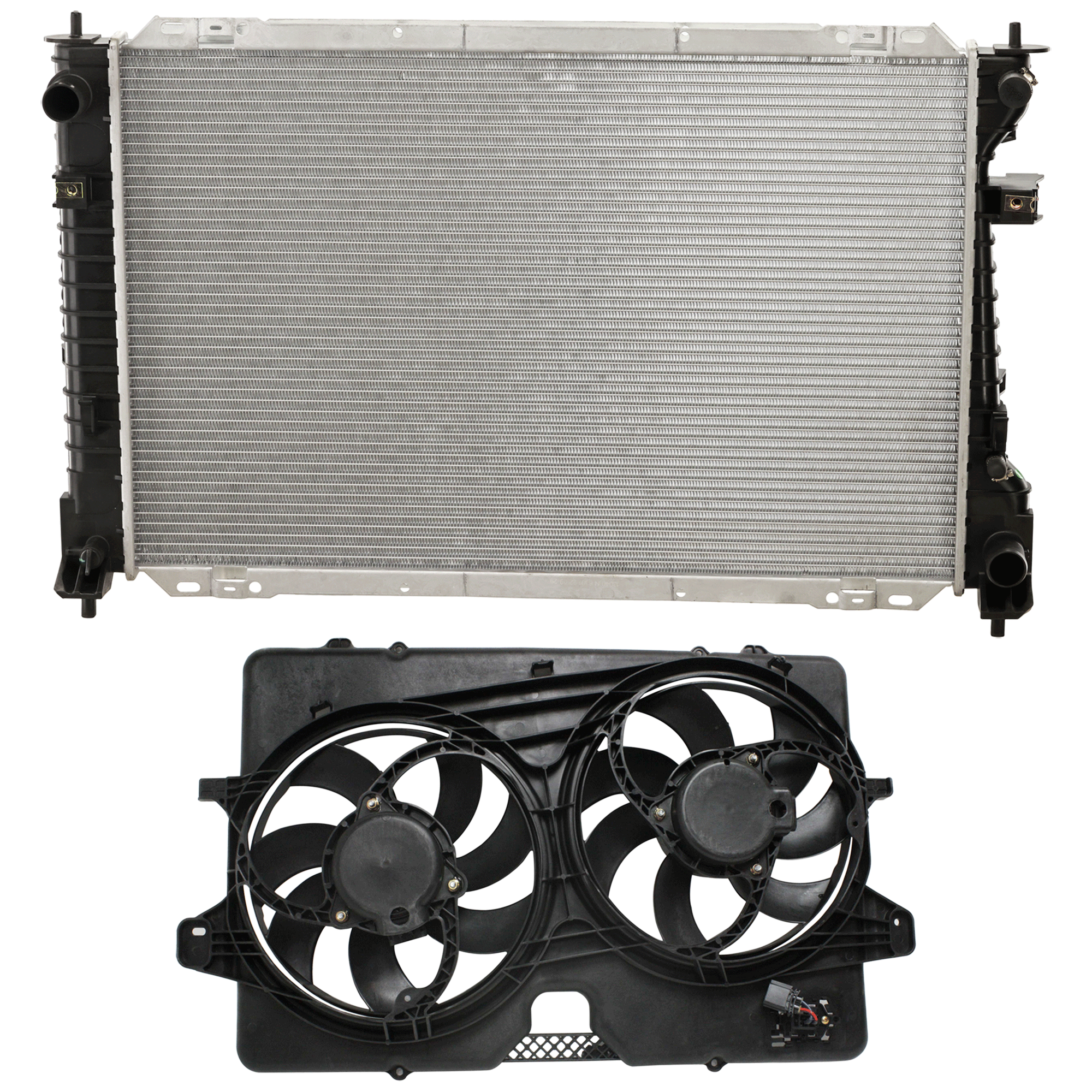 AM ESCAPE 09-12 MARINER 09-11 RADIATOR 2 pc Kit 2.5L Eng. with Cooling Fan Assembly SKU KIT 050826-15 Partslink FO3010277 MA3010230 FO3115176 OEM 9L8Z8005A ZZC415200A 8L8Z8C607