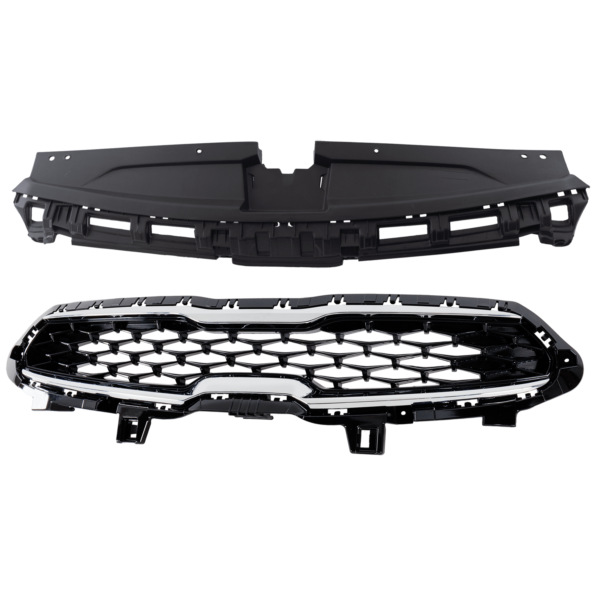 AM FORTE 19-21 GRILLE 2 pc Kit Textured Black FE LXS Models with Radiator Support Cover SKU KIT 050826-25 Partslink KI1200205 KI1224116 OEM 86350M6000-86370M7000