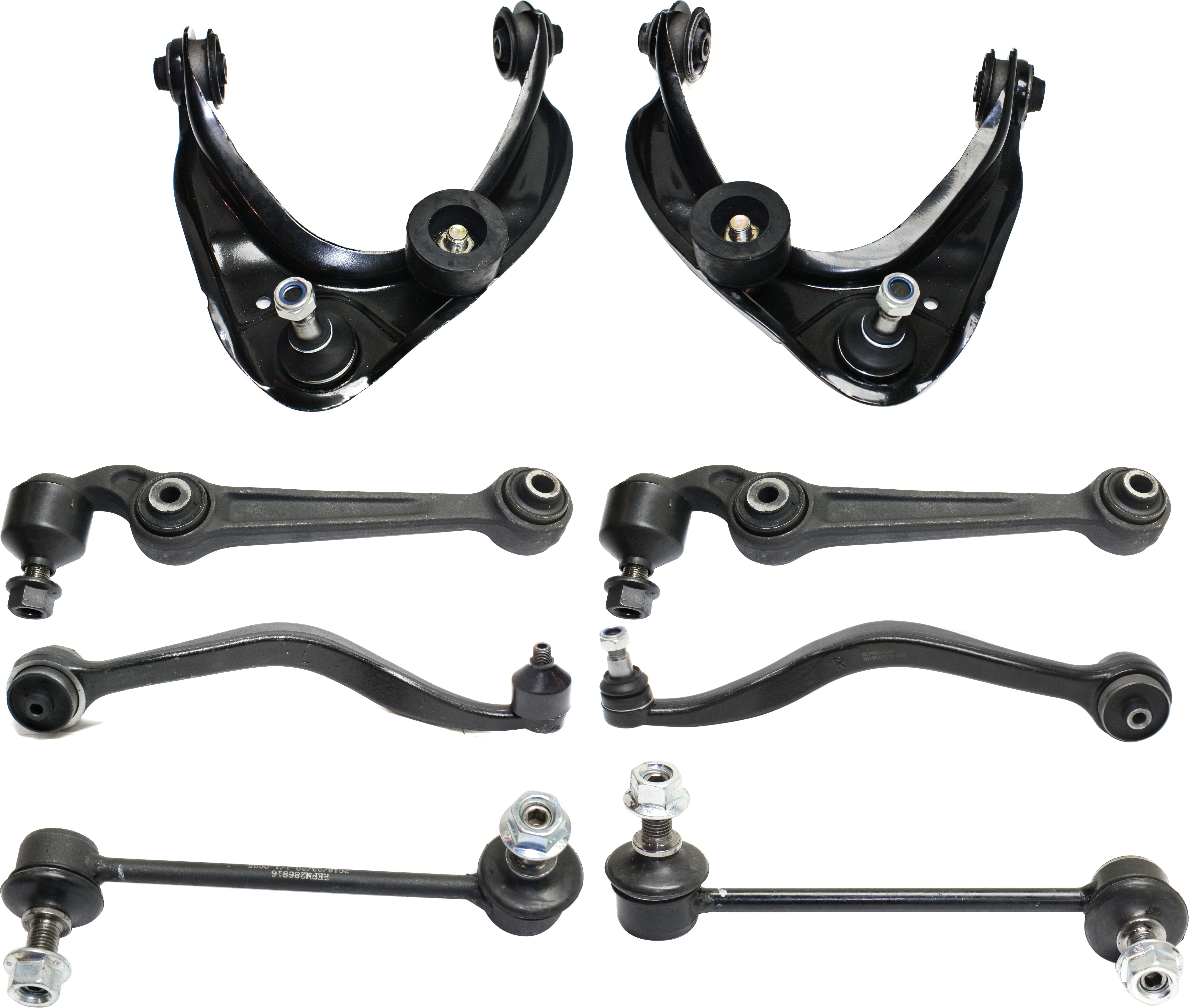 AM FUSION 07-10 FRONT CONTROL ARM KIT RH AND LH Upper and Lower Frontward and Rearward w ball joint s 8 pc Kit with Sway Bar Link SKU KIT 050918-17 OEM BE5Z3079A GR1A34J50 BE5Z3078B