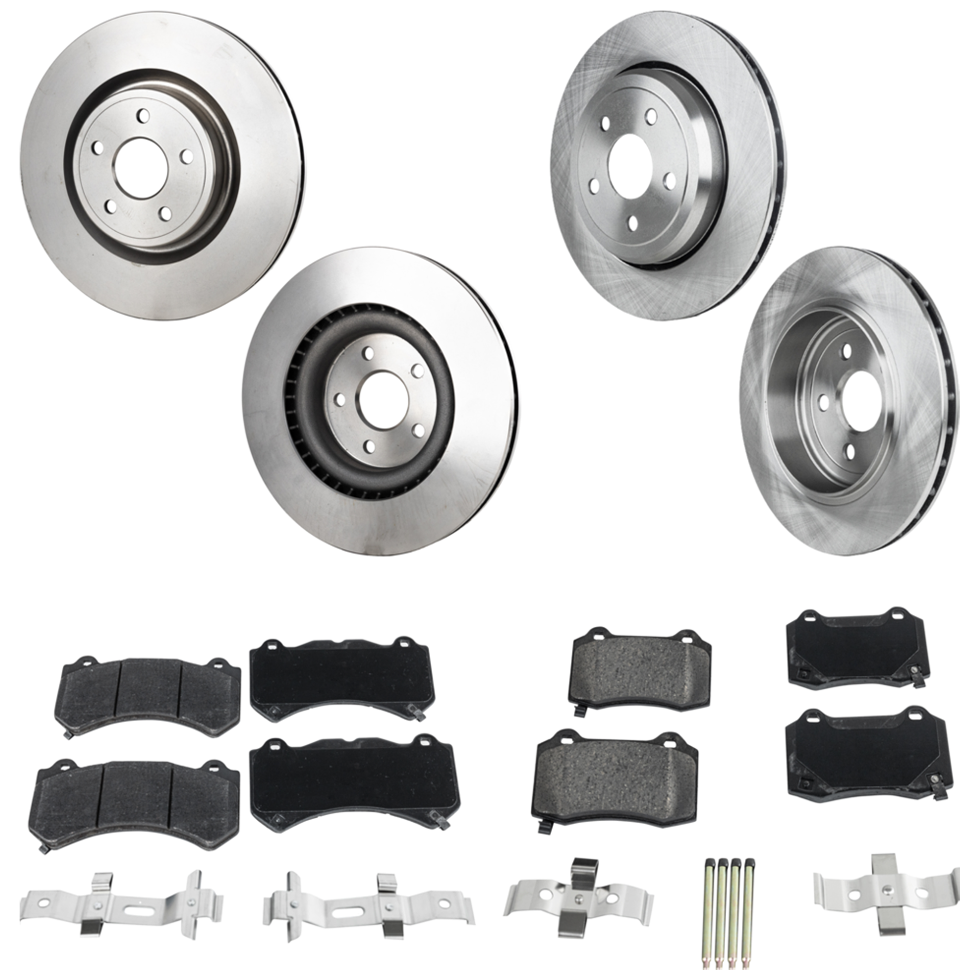 AM DURANGO 18-20 FRONT AND REAR BRAKE DISC AND PAD KIT 4 Wheel Set SKU KIT 050923-09 OEM 12158010-43181-63203-850325-60
