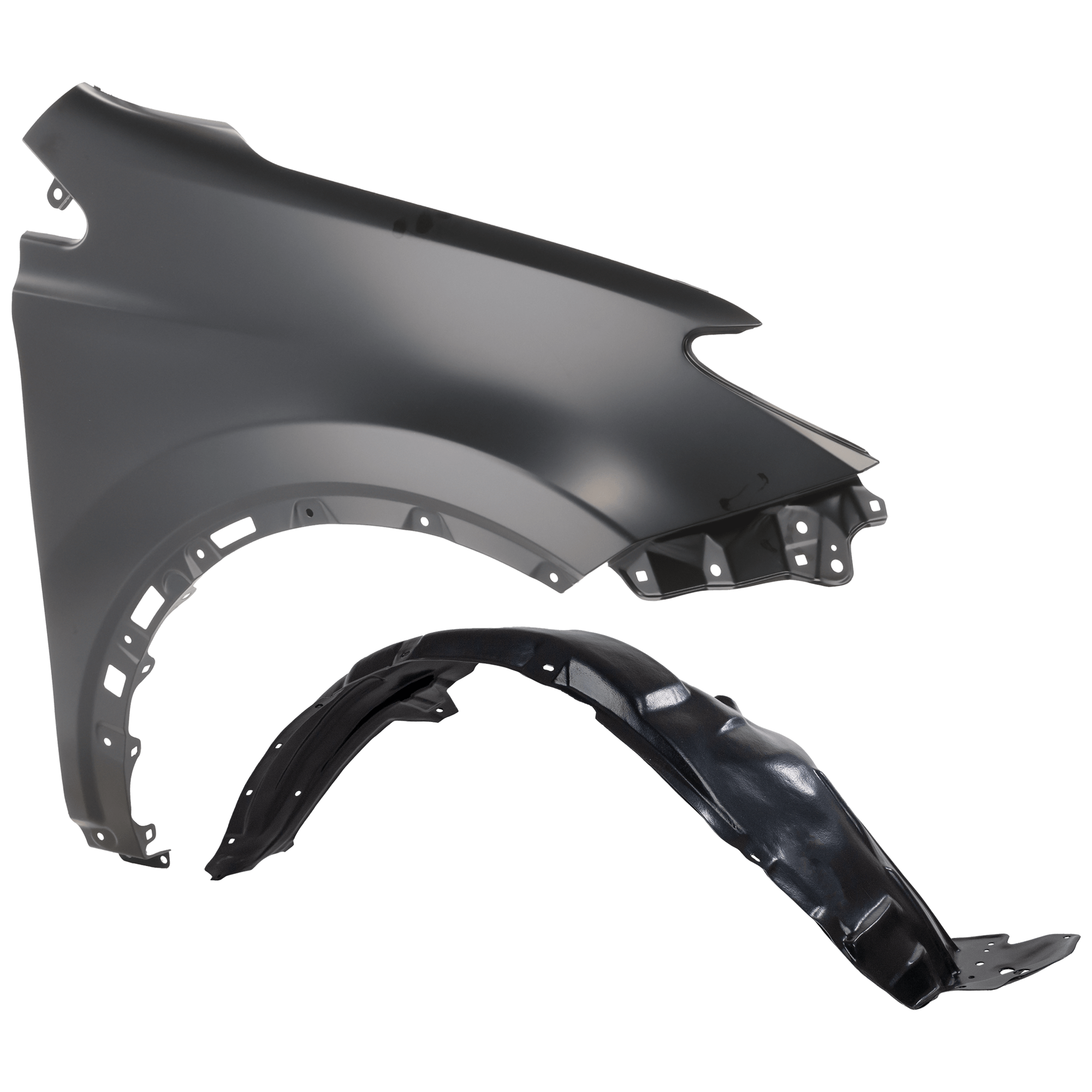 AM RAV4-13-18 FRONT FENDER RH 2 pc Kit Primed with Fender Liner SKU KIT 050926 AE07 Partslink TO1241244 TO1241245 TO1249171 OEM 538010R070-5380142170-53875420
