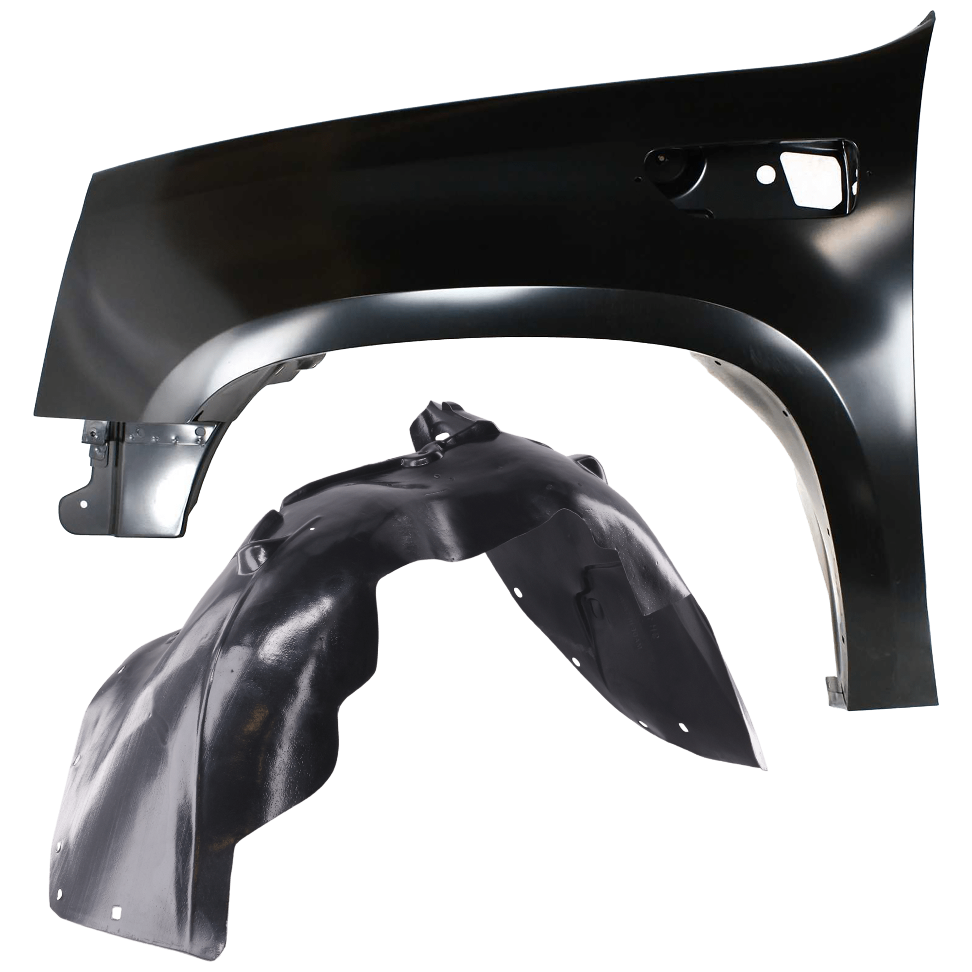 AM ESCALADE ESCALADE ESV 07-14 FRONT FENDER LH 2 pc Kit Primed with Fender Liner SKU KIT 050926 AE1010 Partslink GM1240338 GM1248178 OEM 22977479-22860081