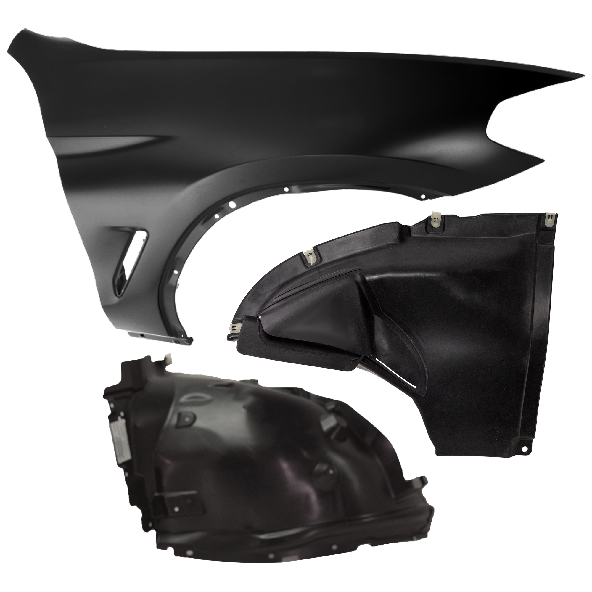 AM X4-22-24 FRONT FENDER RH 3 pc Kit Primed with Fender Liners SKU KIT 050926 AE1023 Partslink BM1241172 BM1251142 BM1249160 OEM 41007930972-51719854882-517173