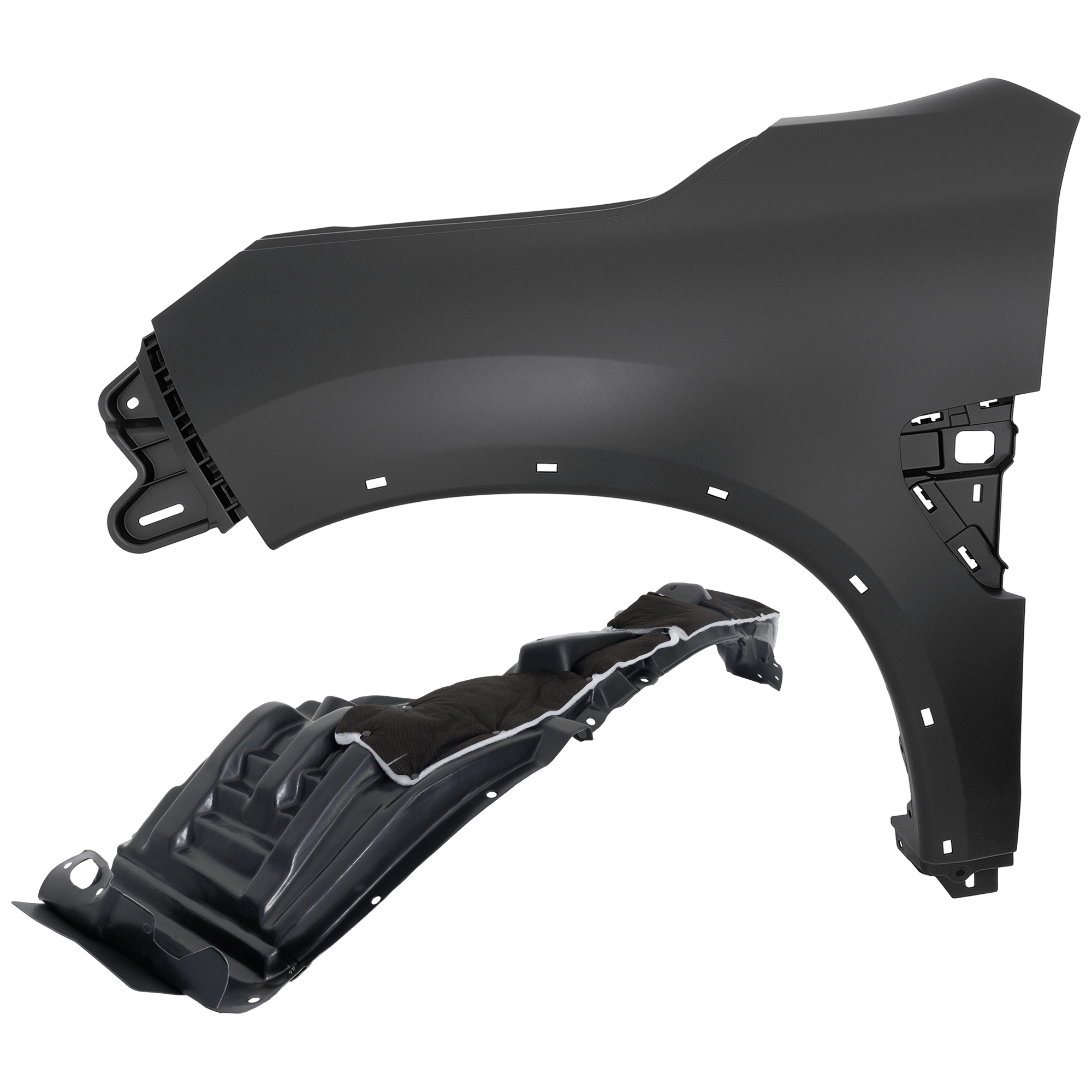 AM OUTLANDER SPORT 20-23 FRONT FENDER LH 2 pc Kit Primed with Fender Liner SKU KIT 050926 AE1065 Partslink MI1240182 MI1248136 OEM 63113W060P 5220AG79-5370C319