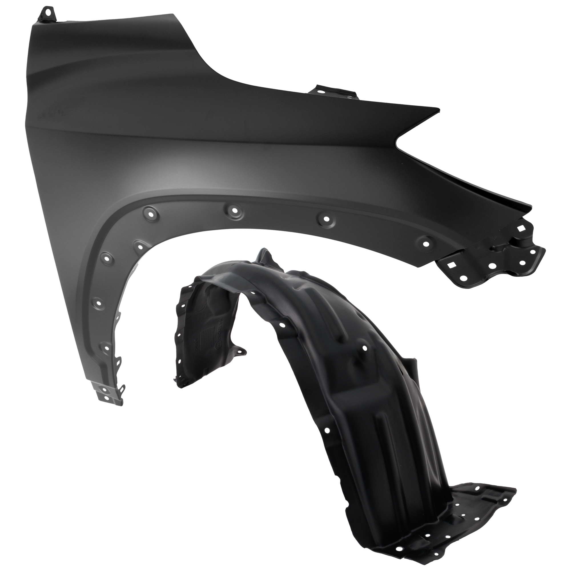 AM COROLLA CROSS 22-24 FRONT FENDER RH 2 pc Kit Primed with Fender Liner SKU KIT 050926 AE1075 Partslink TO1241282 TO1249251 OEM 538010A010-53801K1010-53801164