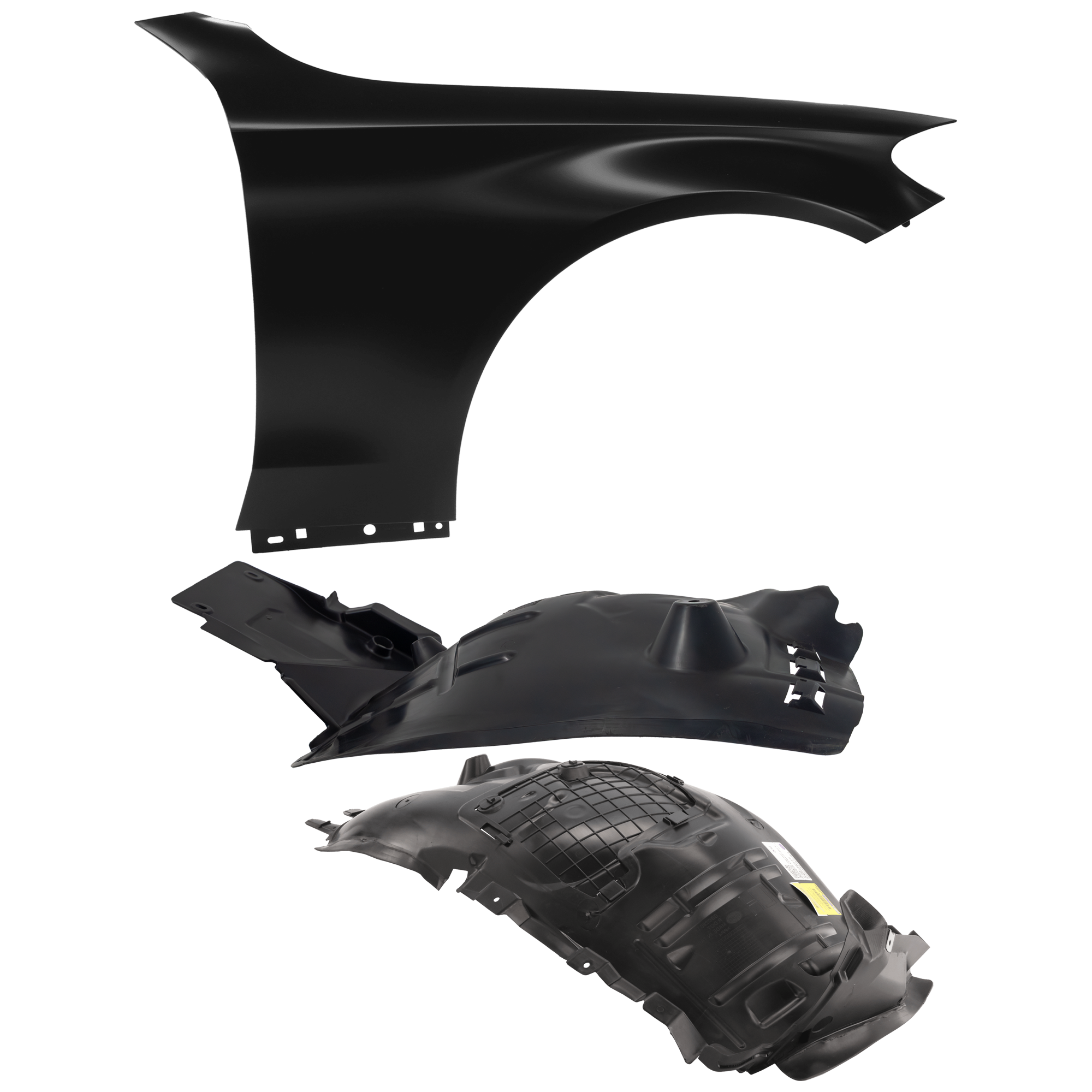 AM C300-15-17 FRONT FENDER RH 3 pc Kit Primed with Fender Liners SKU KIT 050926 AE1084 Partslink MB1241157 MB1249192 MB1249181 OEM 2058800218 PFM 205691280064-20