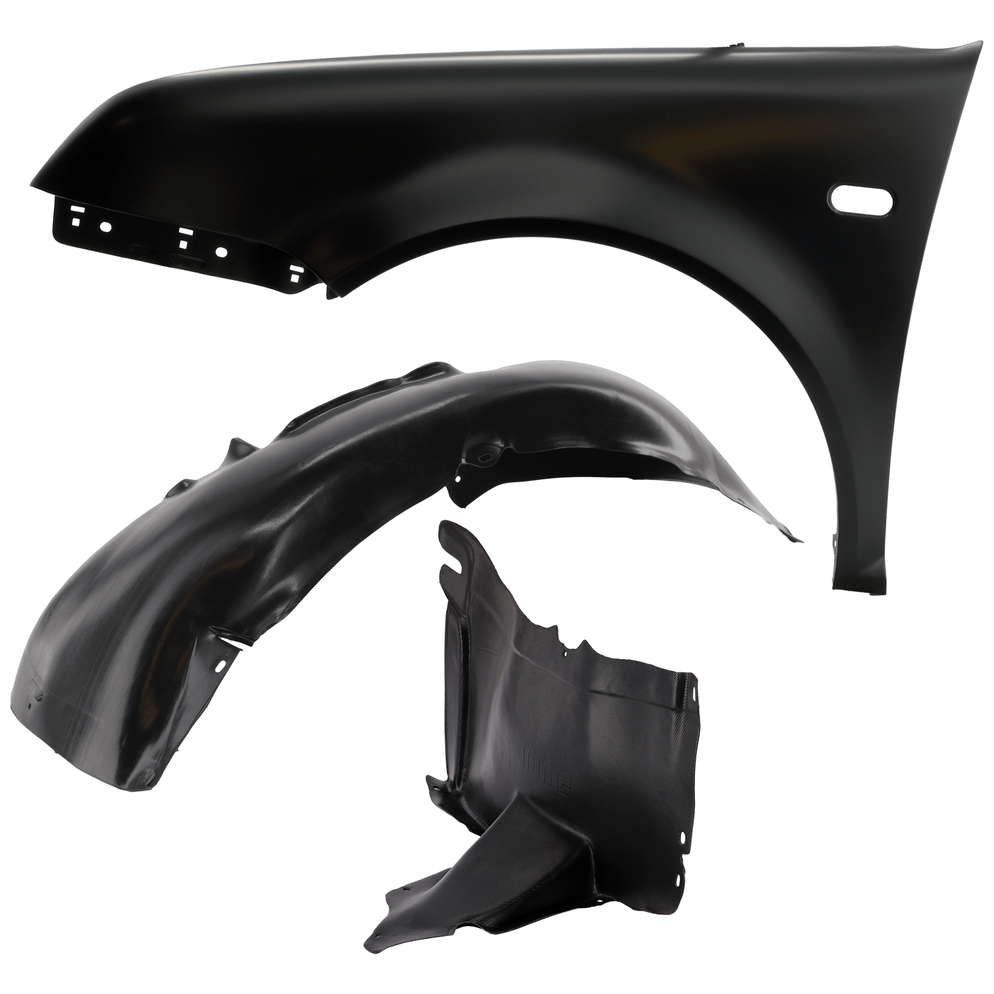 AM JETTA 05-05 FRONT FENDER LH 3 pc Kit Primed with Fender Liners SKU KIT 050926 AE1115 Partslink VW1240129 VW1240130 VW1250108 VW1250109 OEM 1J5821021-1K0805911H 1K5805977