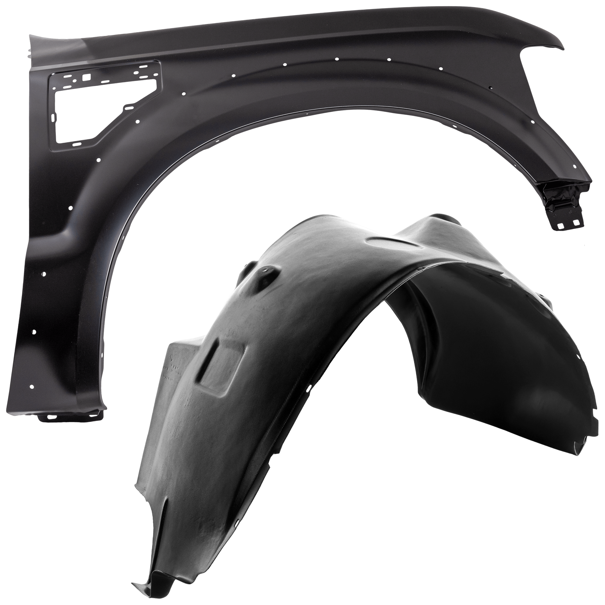 AM F 450 SUPER DUTY F 550 SUPER DUTY 08-10 FRONT FENDER RH 2 pc Kit Primed with Fender Liner SKU KIT 050926 AE1122 Partslink FO1241260 FO1249147 OEM 7C3Z16005B 8C3Z16054B